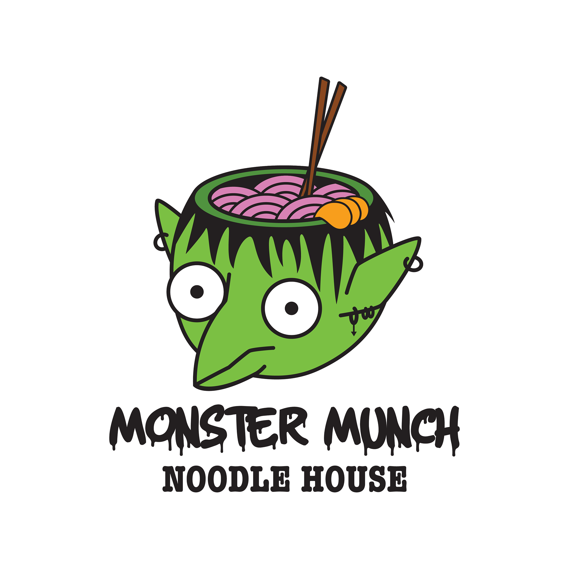 Monster Munch Noodle House logo -stationary project