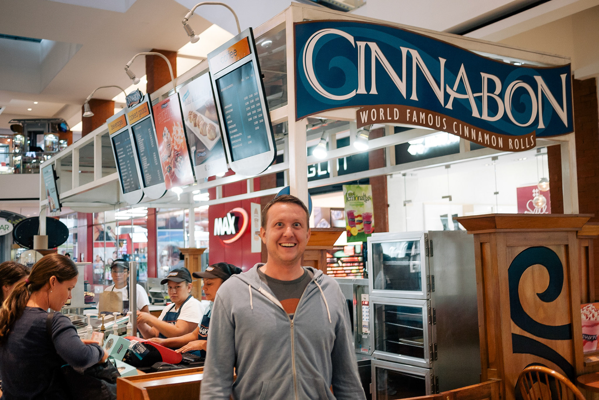 Nathan's craving for Cinnabon knew no bounds. We spent an unreasonable amount of time finding this place ;)