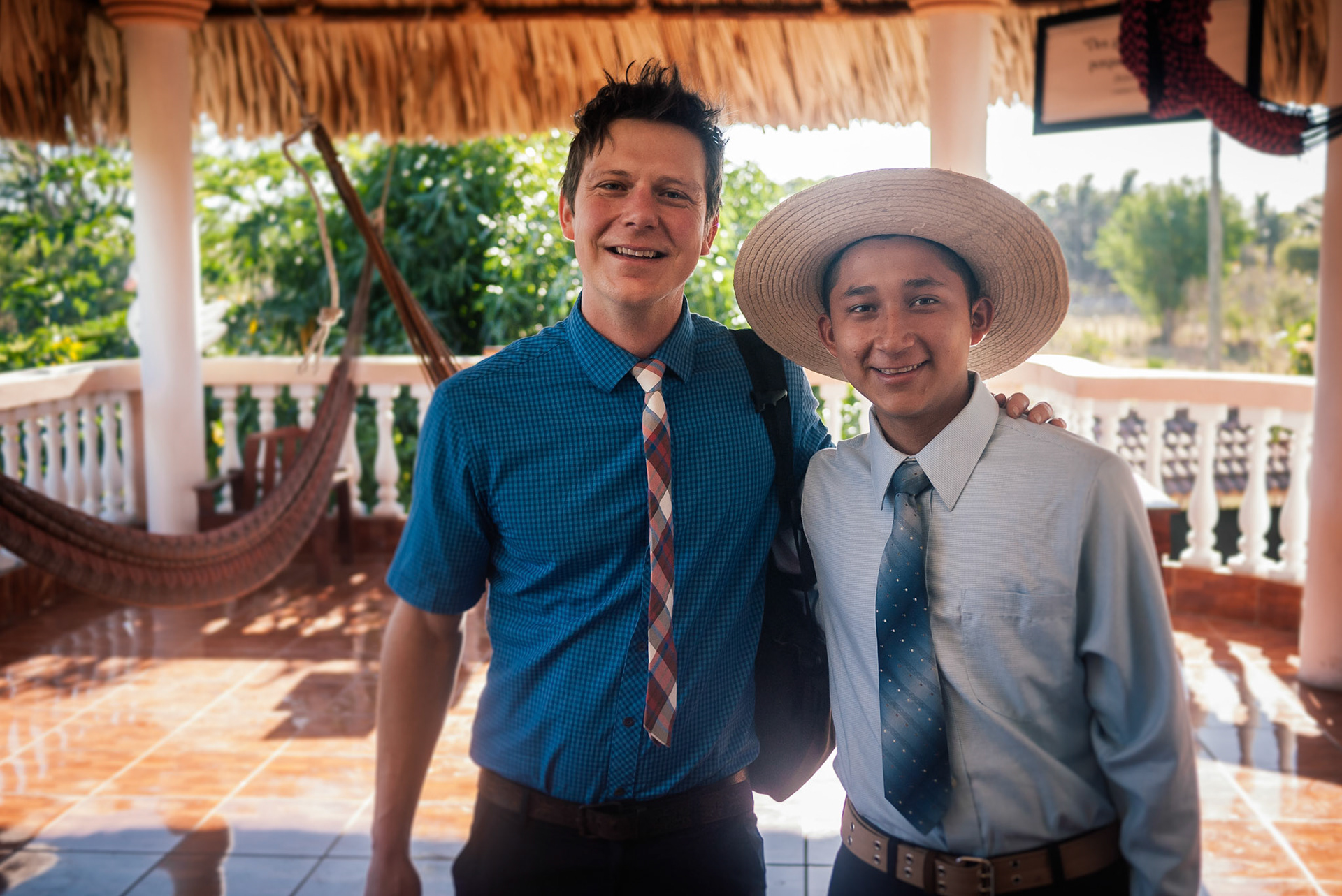 Magnus (from Sweden) and Luis (from Guatemala) before Thursday service.