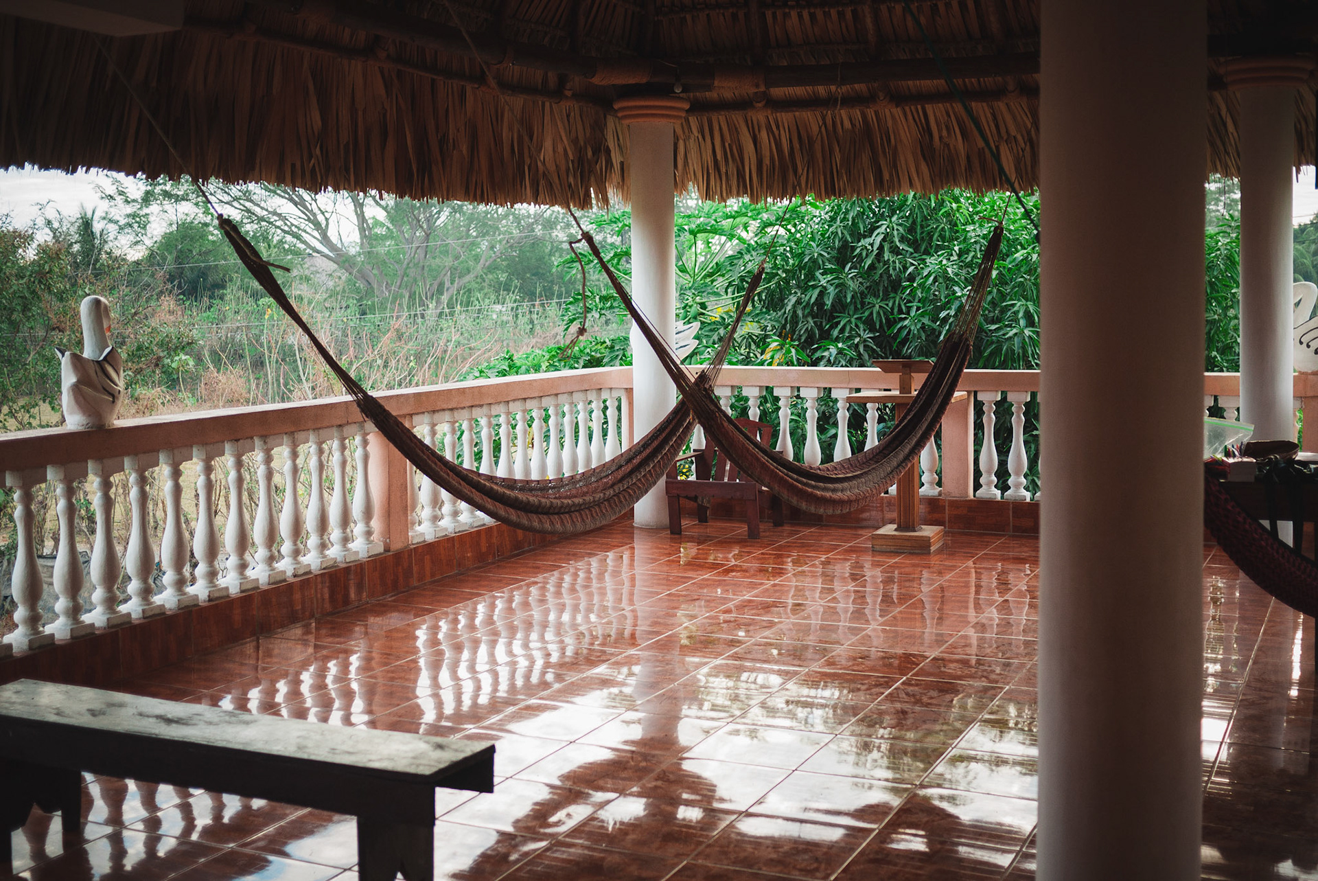 Two of the four terrace hammocks, aka "little slices of heaven".