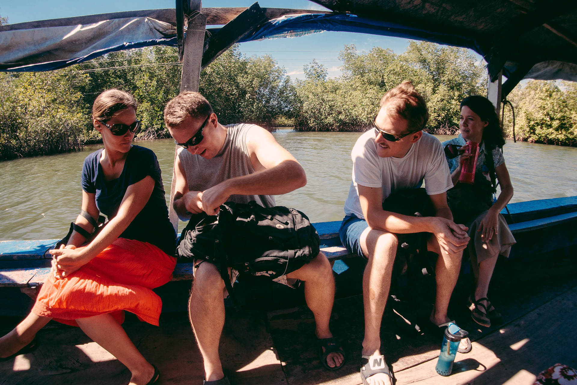 "I know my Piranha Repellant is in here somewhere!"