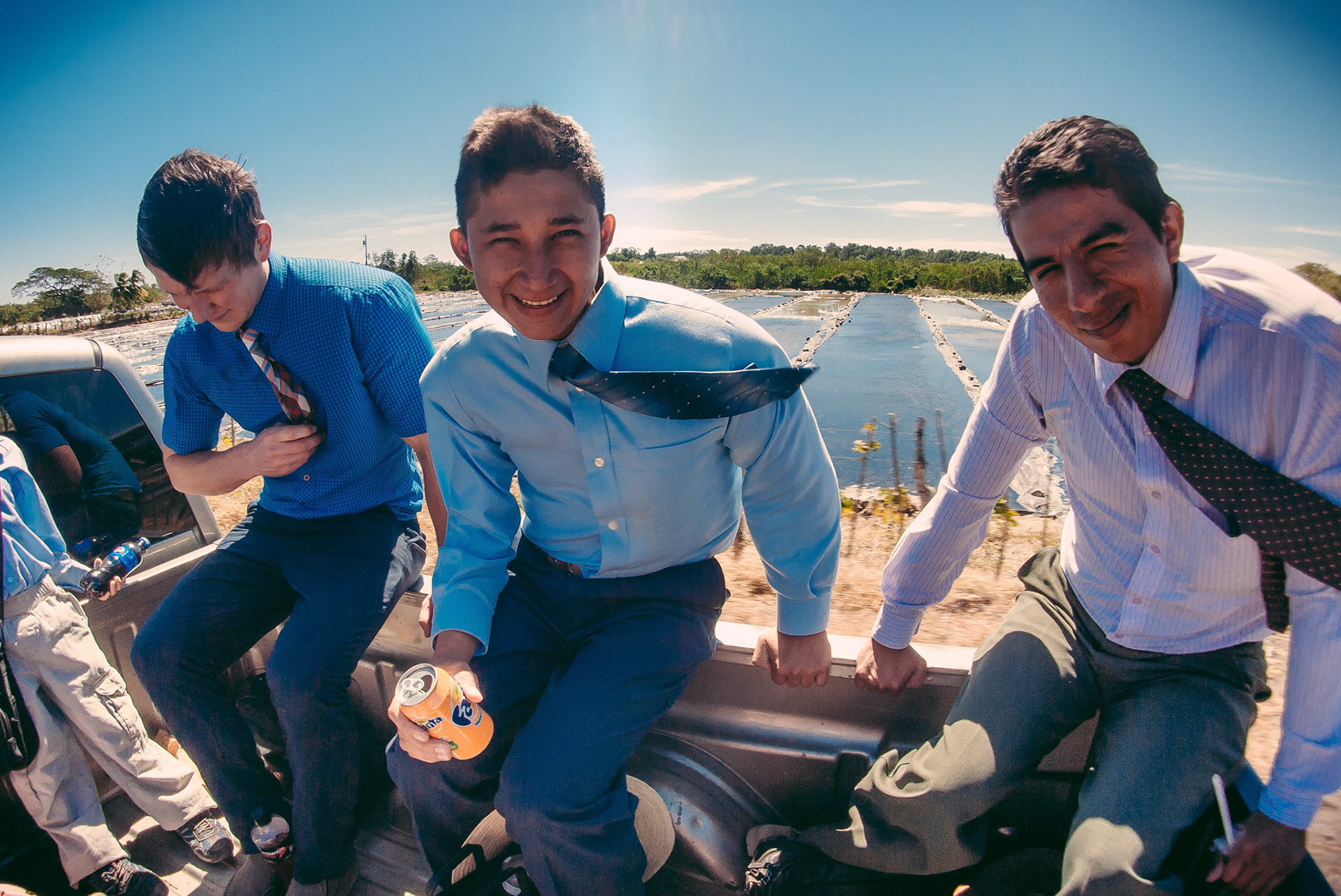 Field service from the back of a truck is definitely the best way to do it.