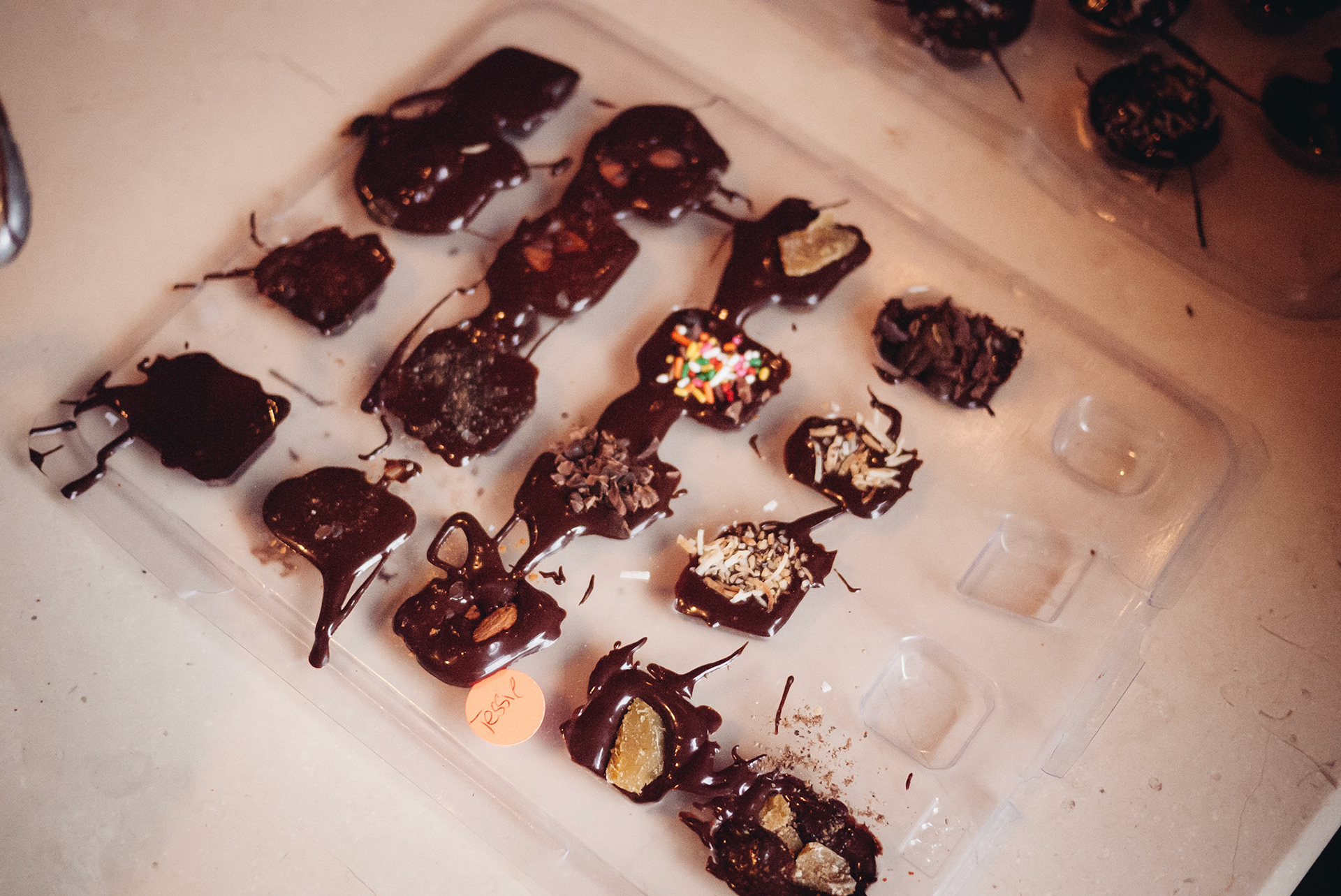 My chocolates looked like they were made by someone having a seizure.