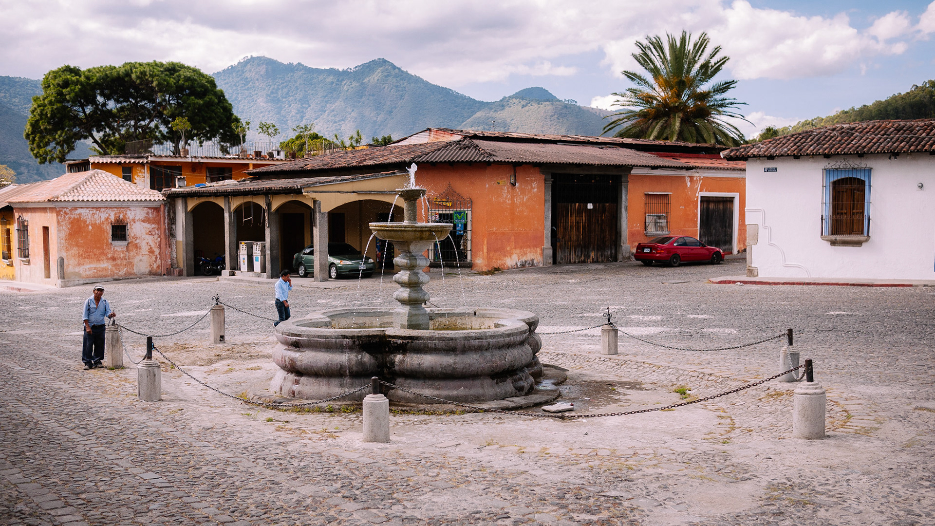 The plaza outside our hotel entrance.