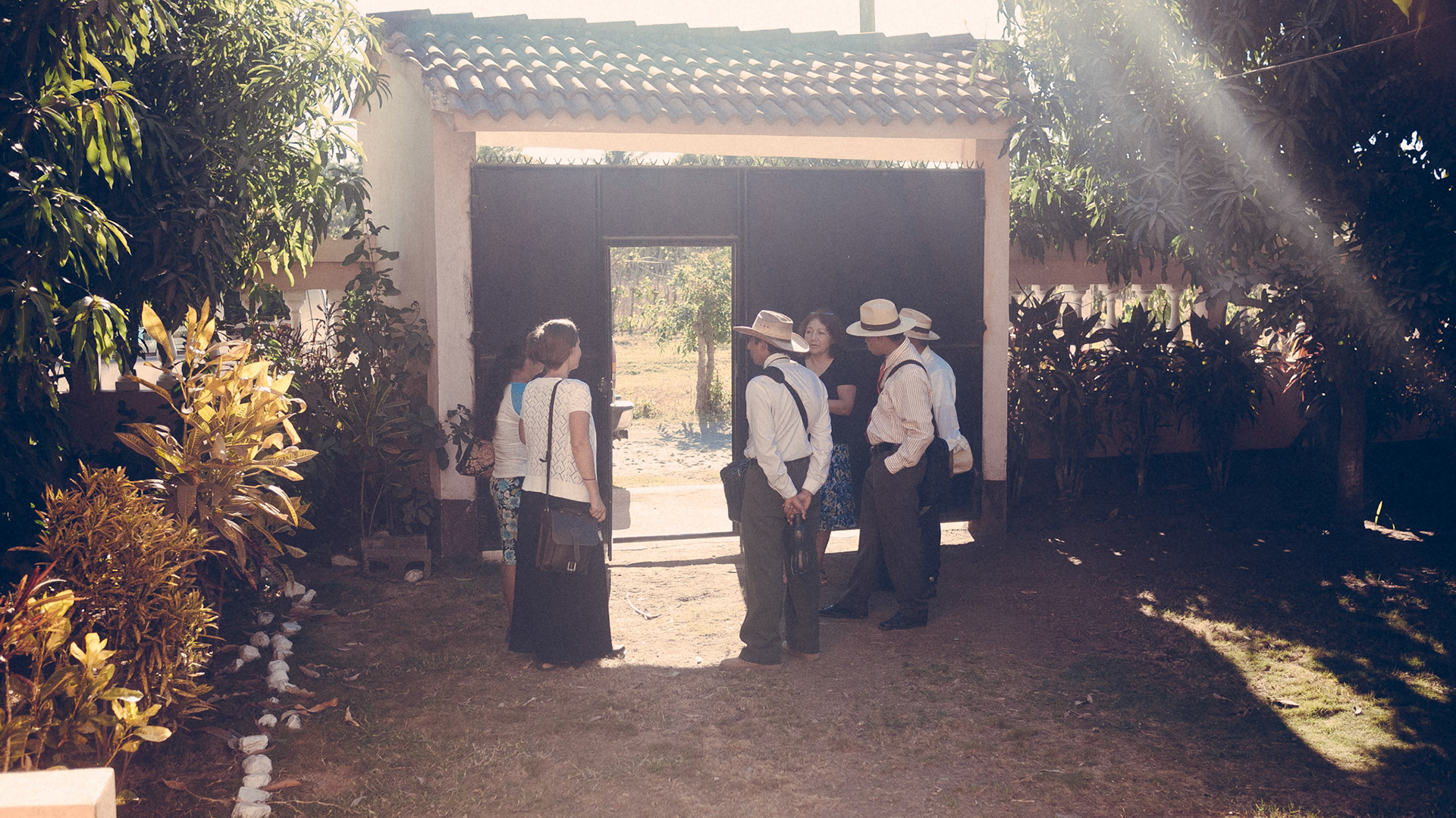 Preparing to leave for Friday morning service.