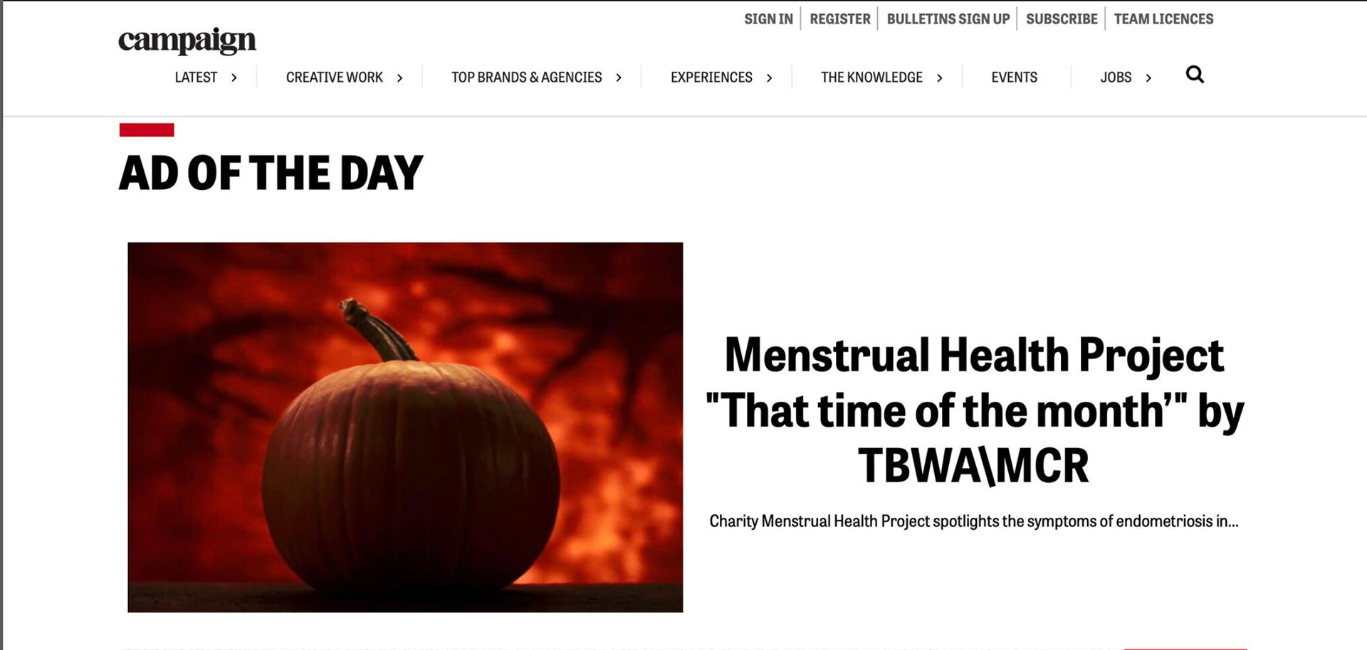 Ad of the day Campaign Magazine