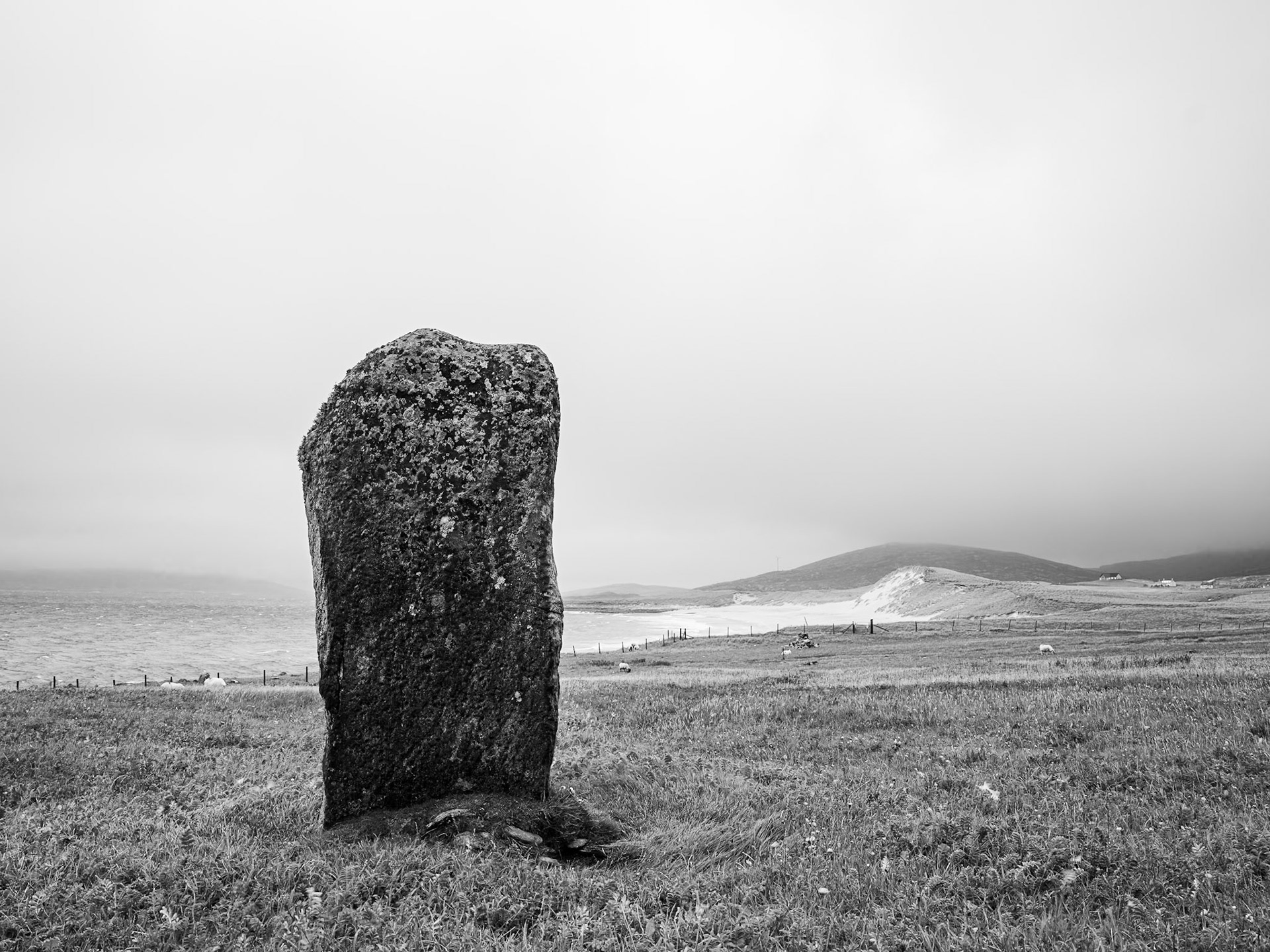 The Clach Steineagaidh standing stone, Isle of Harris, Scotland, UK