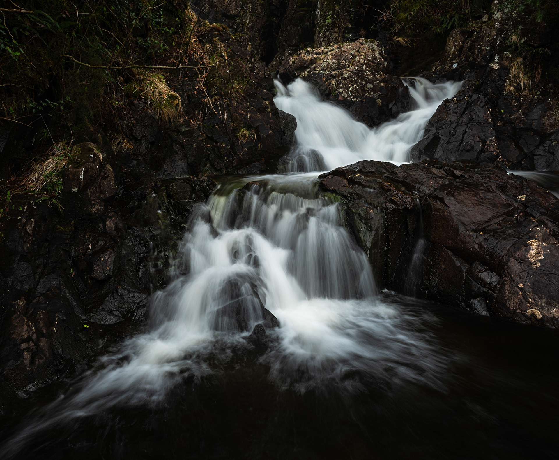 Isolated waterfall, near Wastewater; Lake District, Cumbria.
