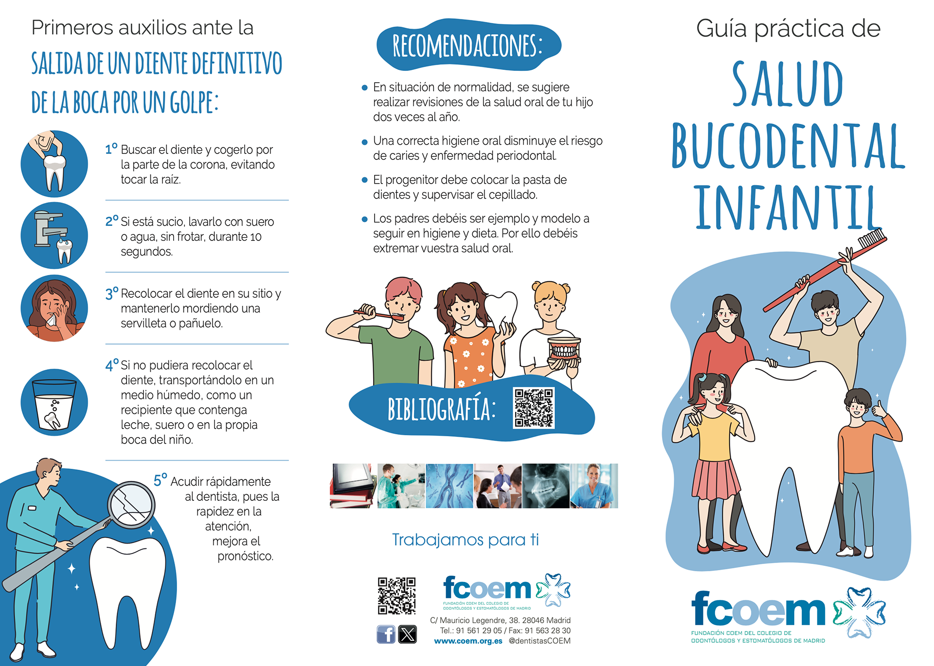 Folleto salud bucodental infantil de COEM