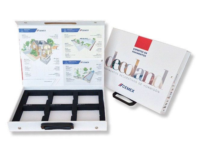 Caja muestrario Decoland de CEMEX