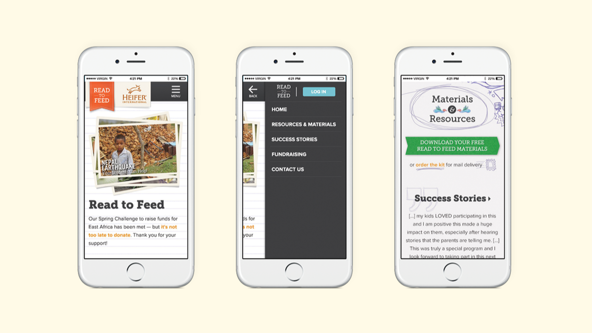 Heifer Read to Feed Responsive Mobile