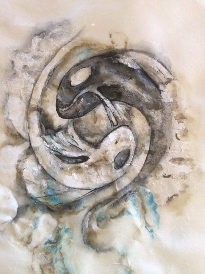 "ying Yang Mafia" Watercolor - SOLD