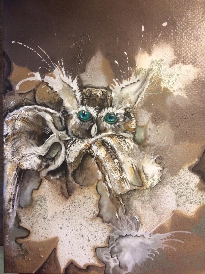 "Smooch" Acrylic - SOLD