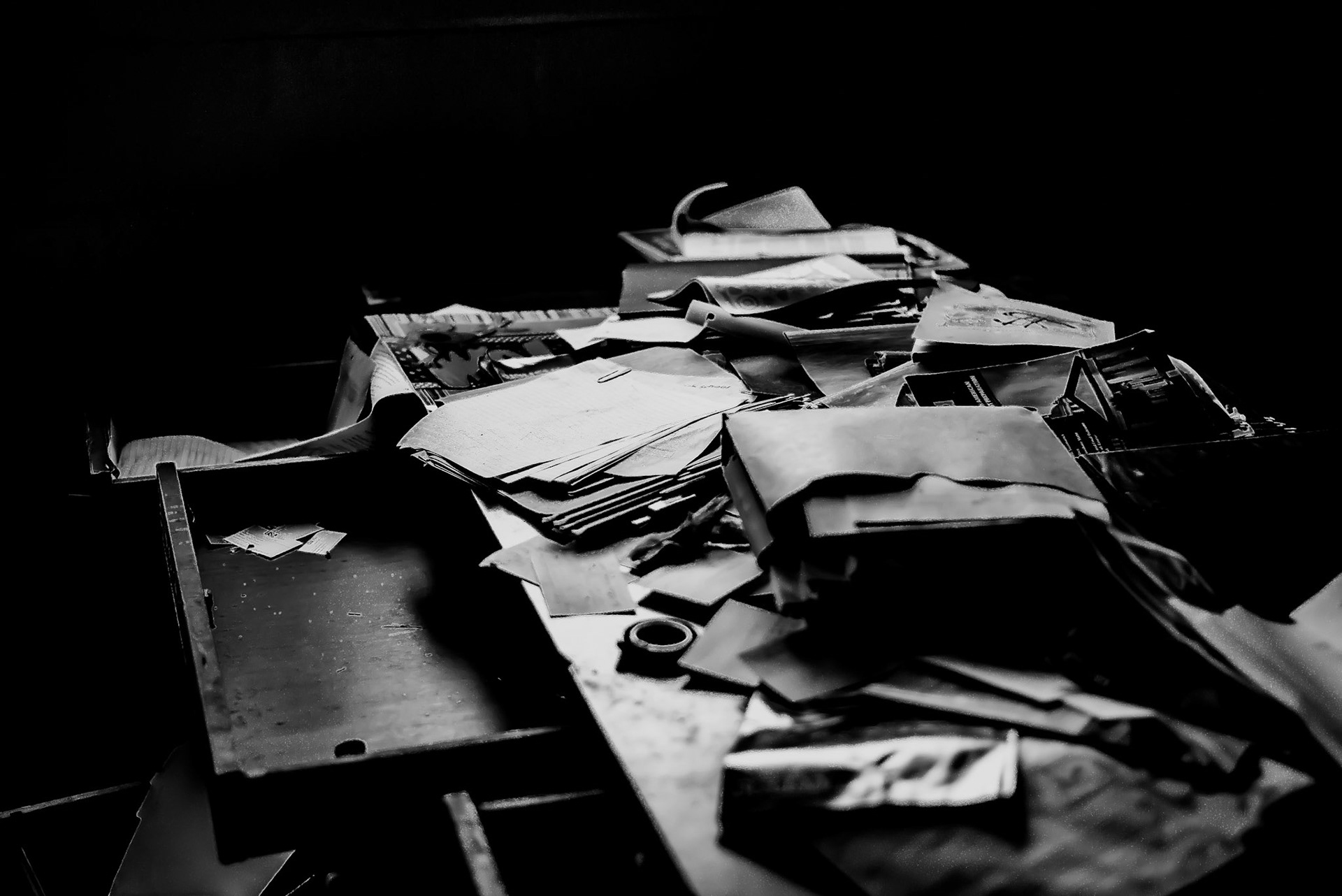Teacher desk as left behind