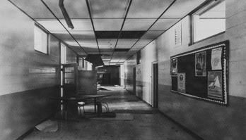 A less destroyed hallway