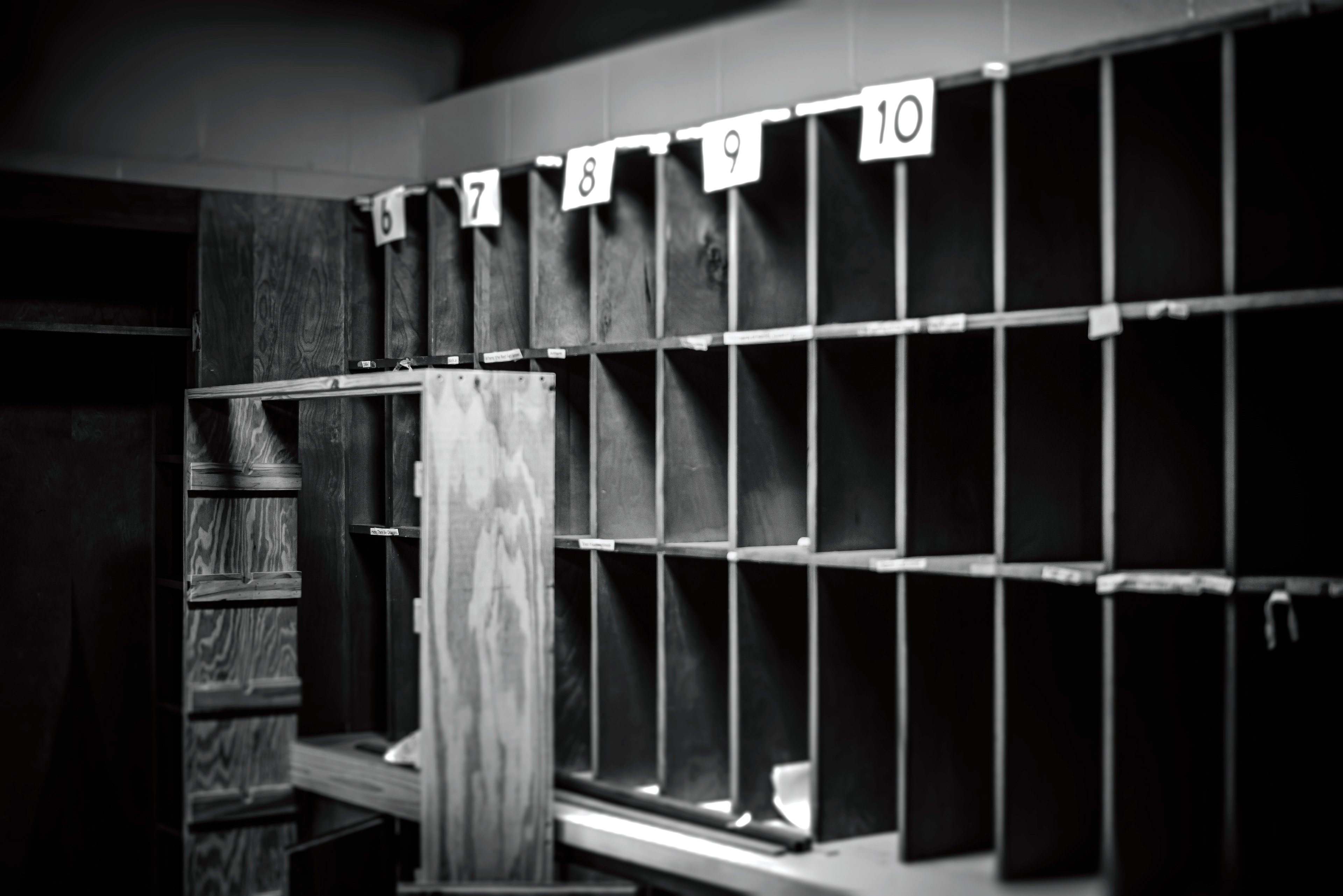 Empty teacher's mailboxes