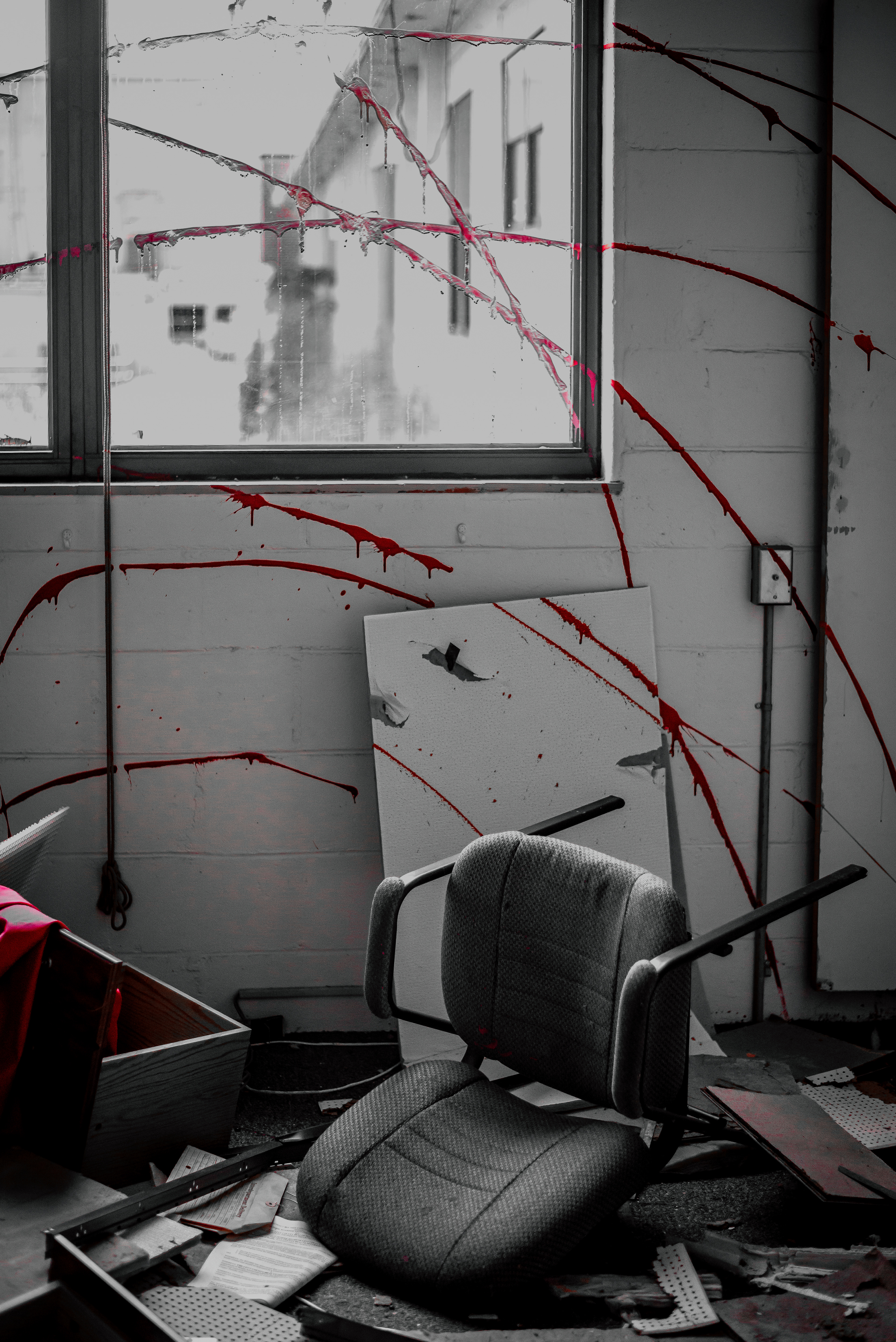 Red paint graffiti