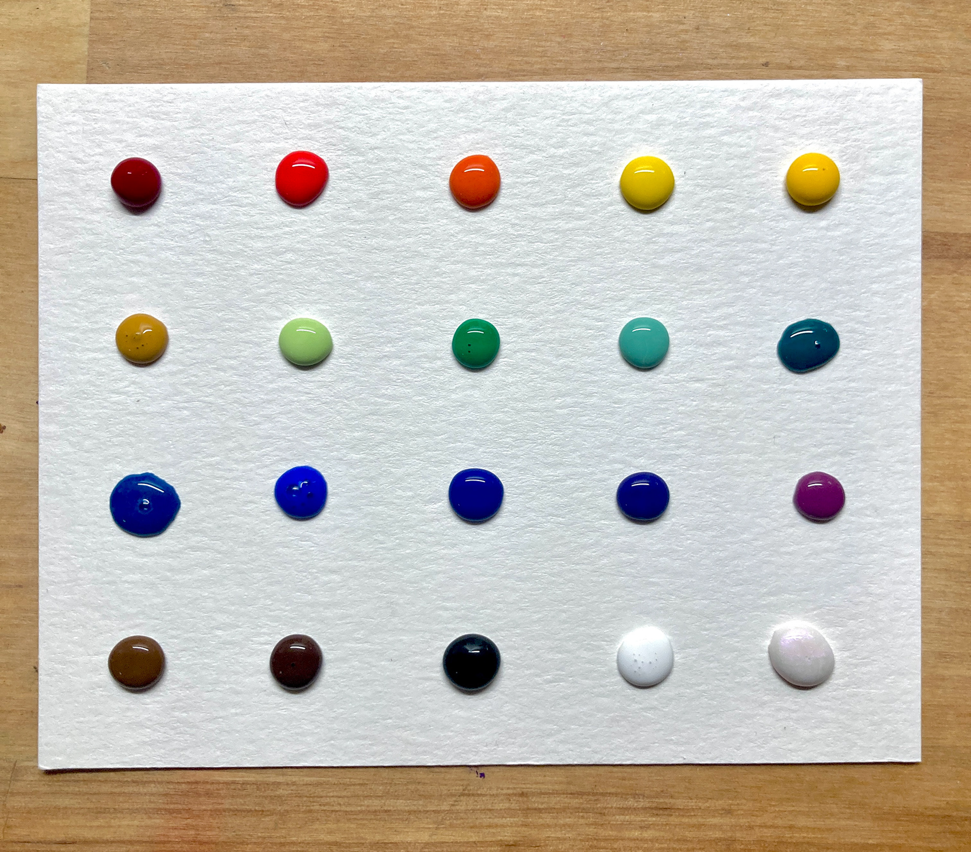 Watercolor swatches (wet)