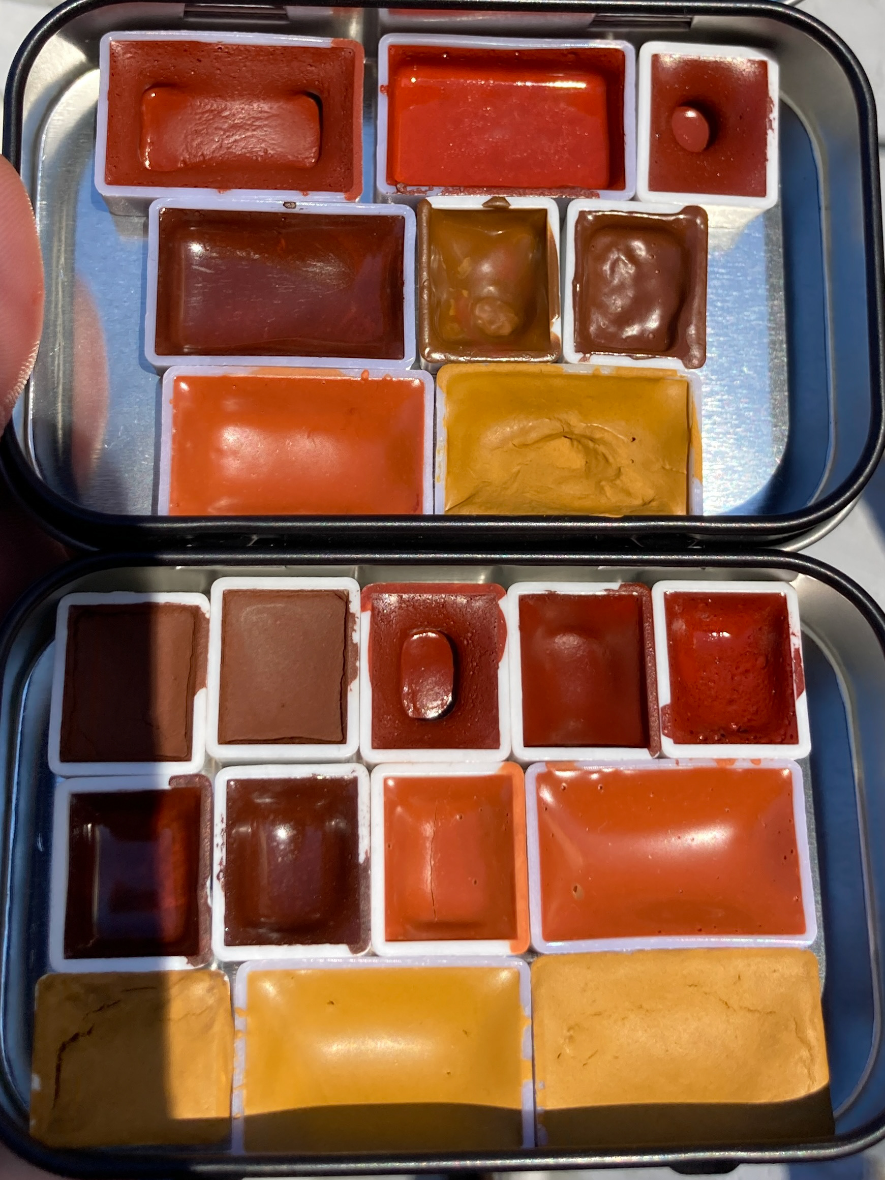 Ochres from Italy, Spain, France, and the U.S., watercolors