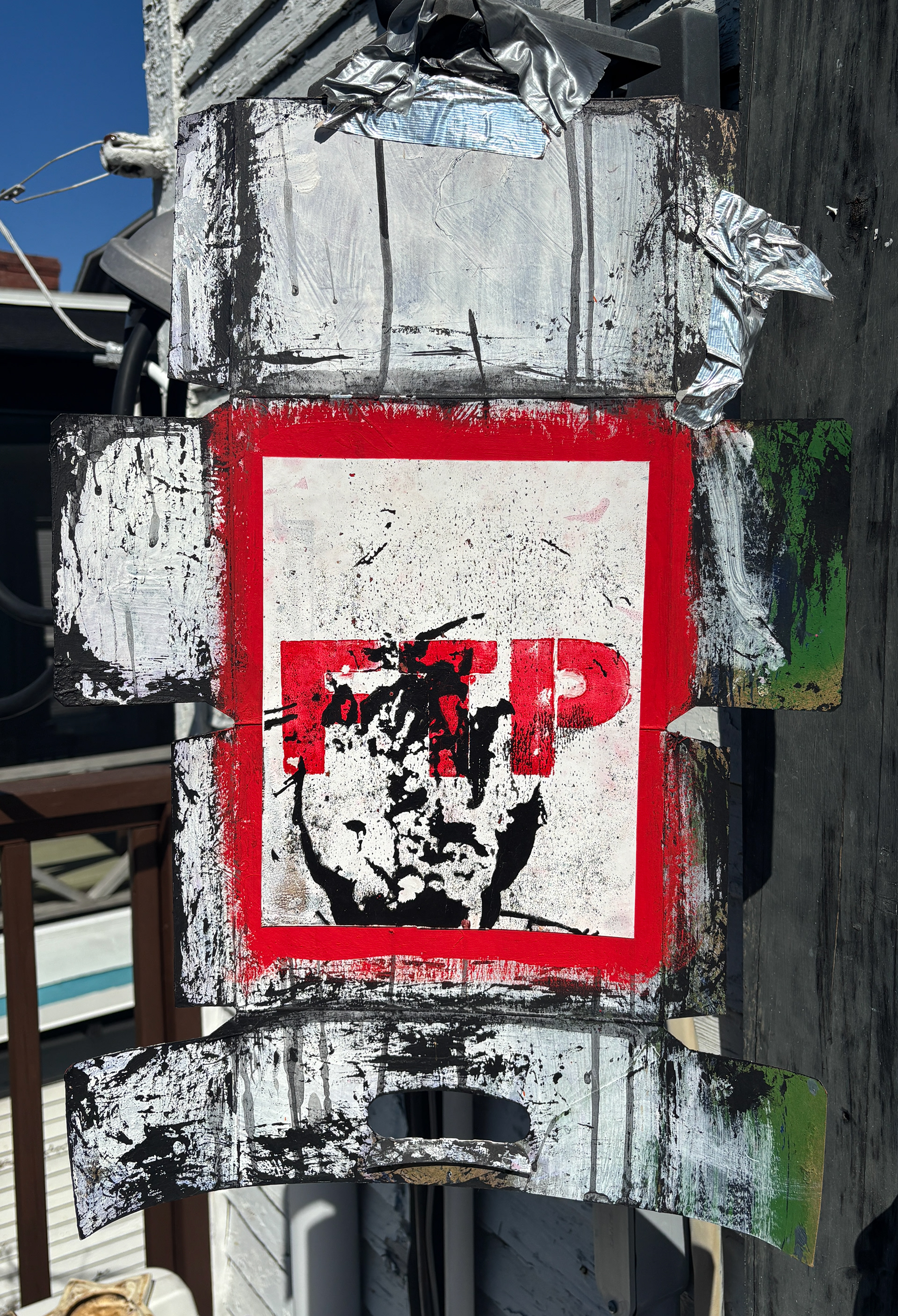 Monoprint over handmade acrylics on cardboard