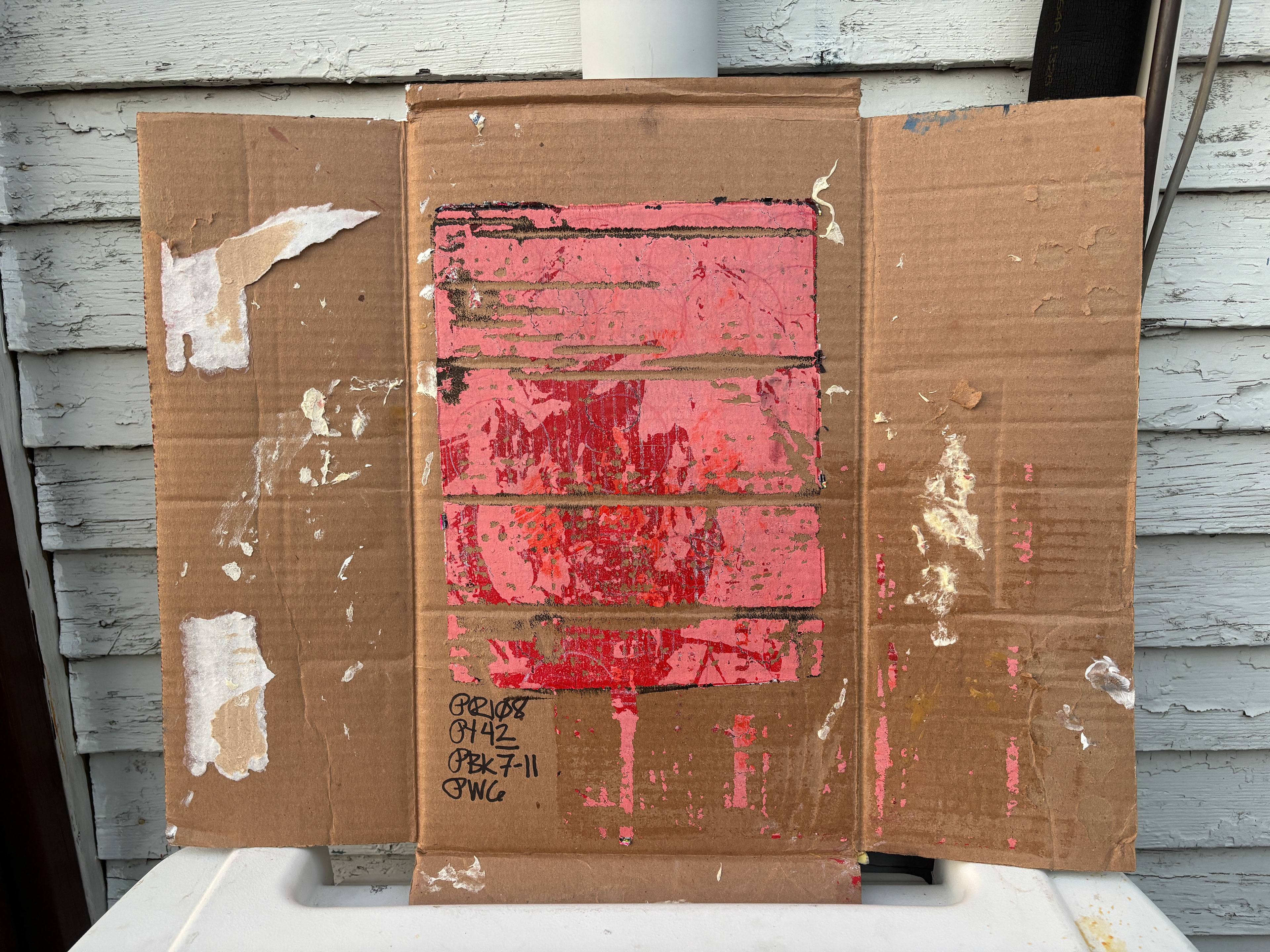 Monoprint on cardboard