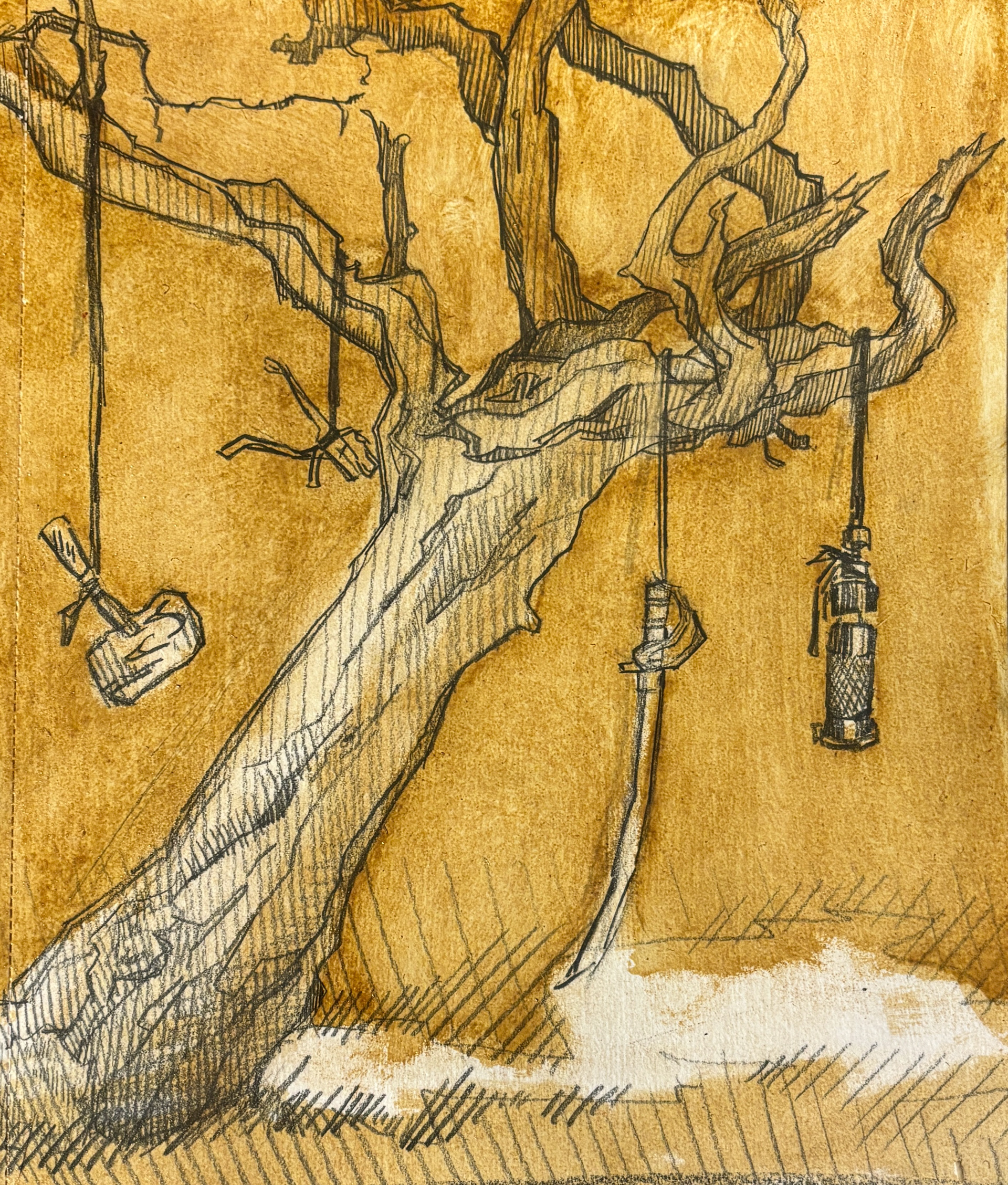 Ink and graphite on paper