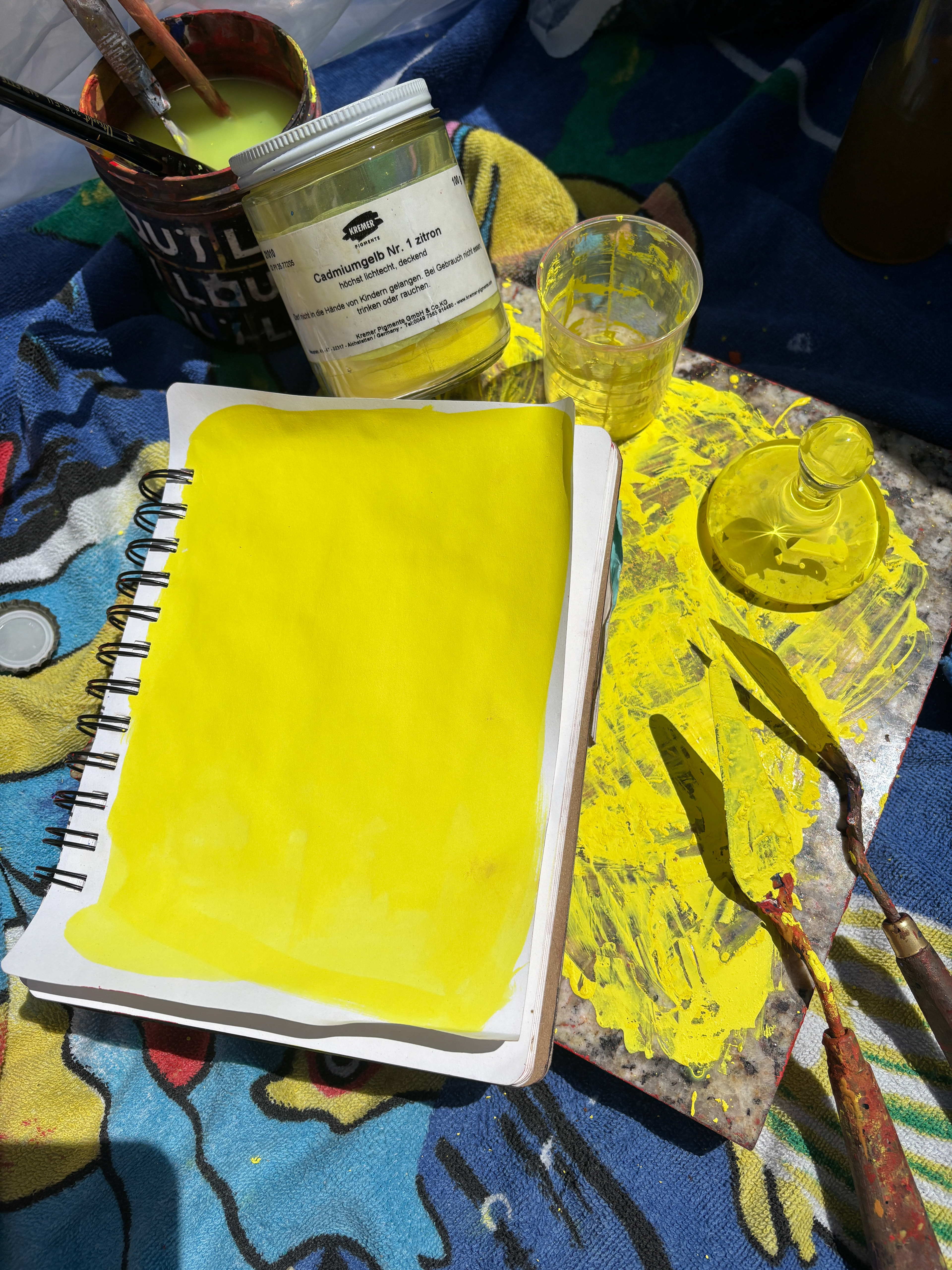 Cadmium yellow watercolor