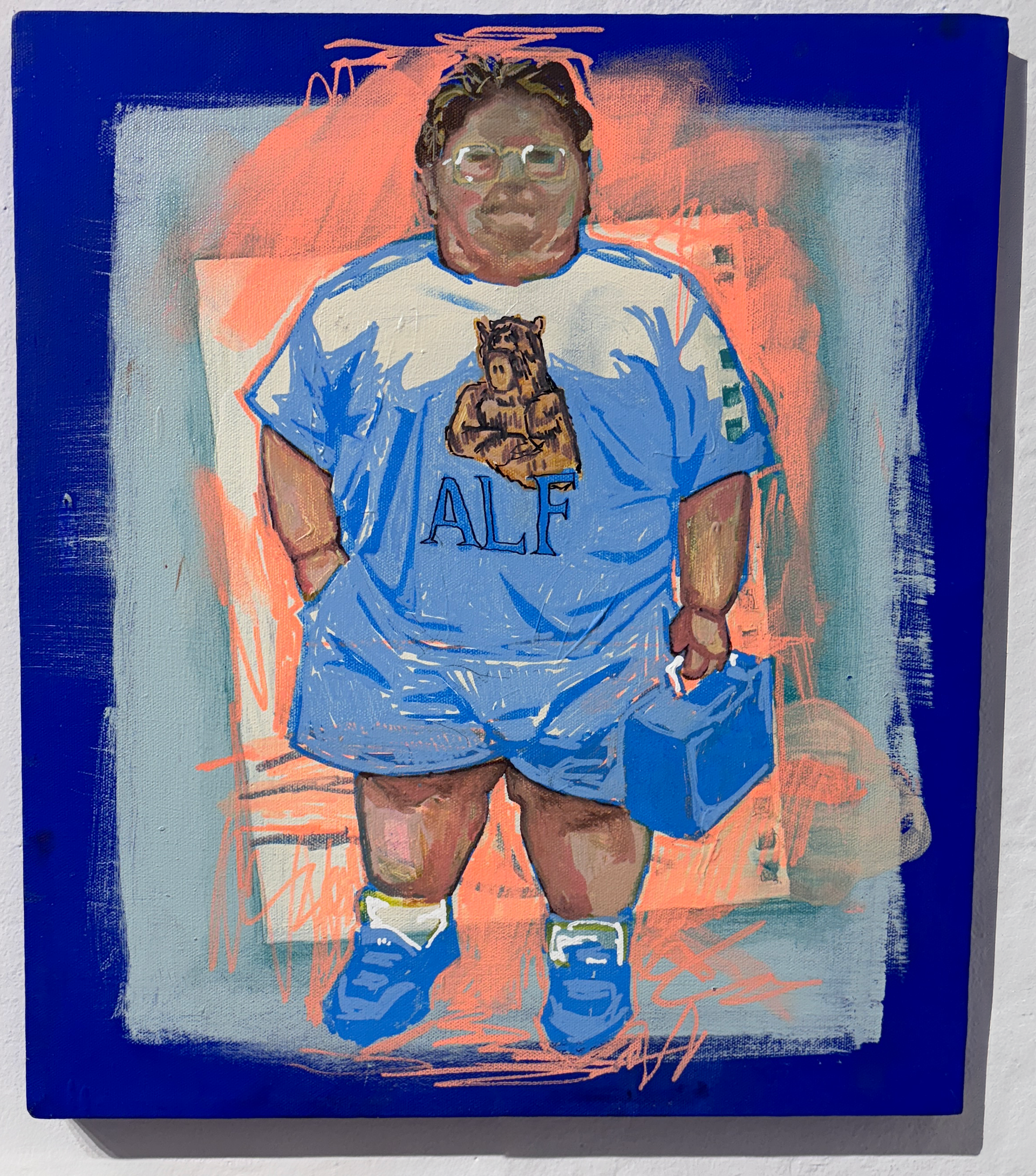 Acrylic (pens, paint)/pigments on canvas