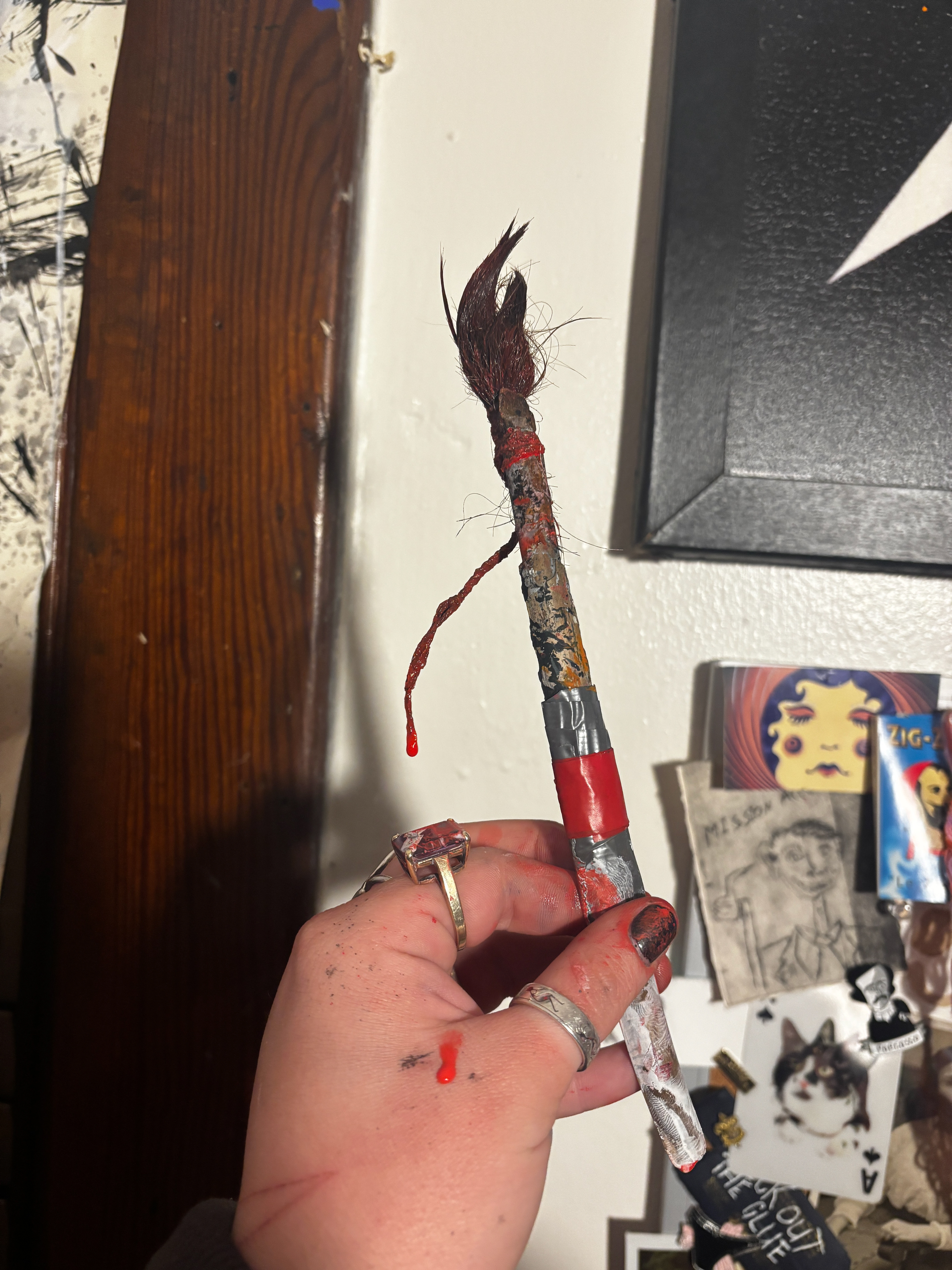 My hair, palm frond, very used