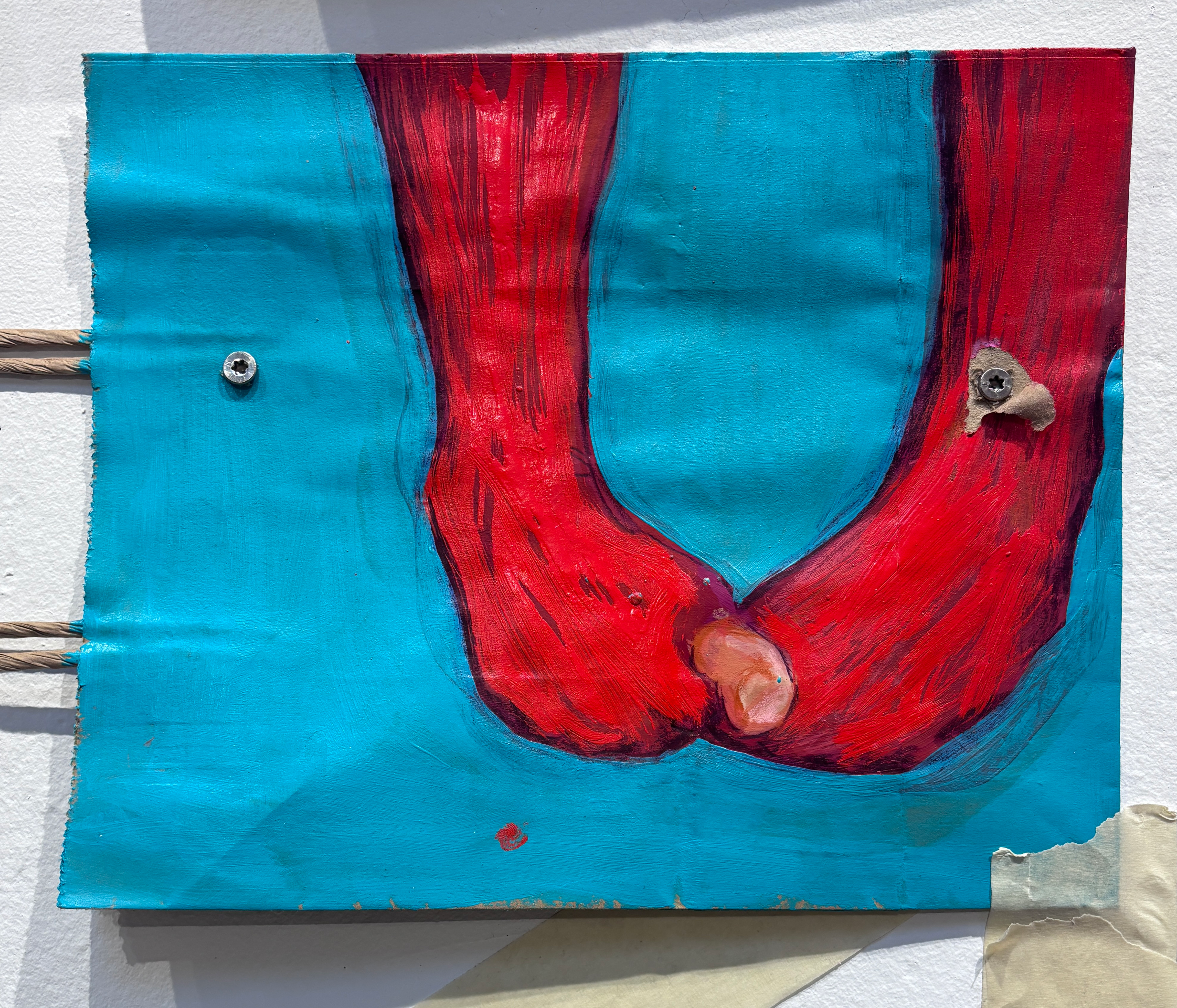 Handmade acrylic on shopping bag