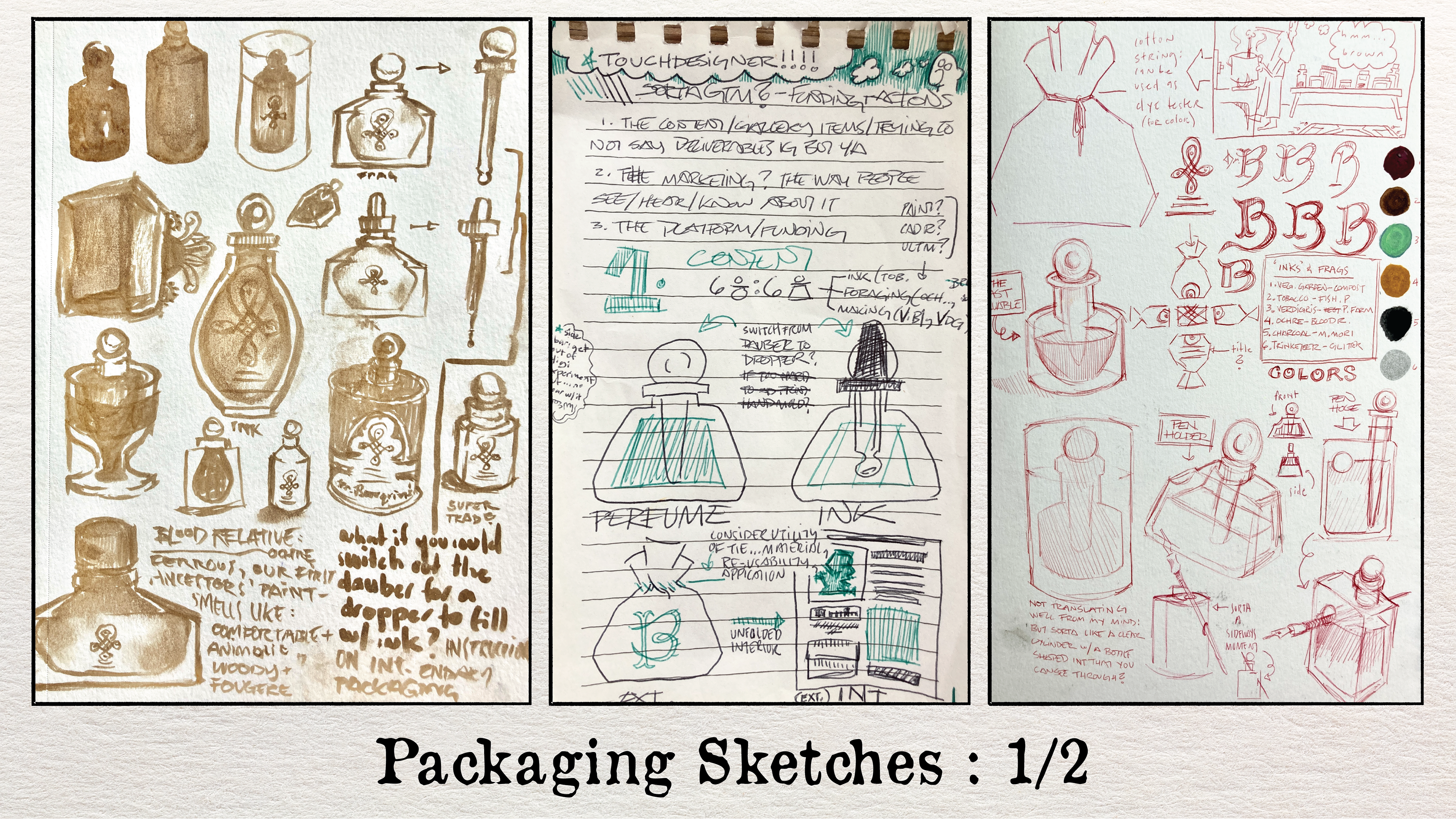 Packaging sketches, ½