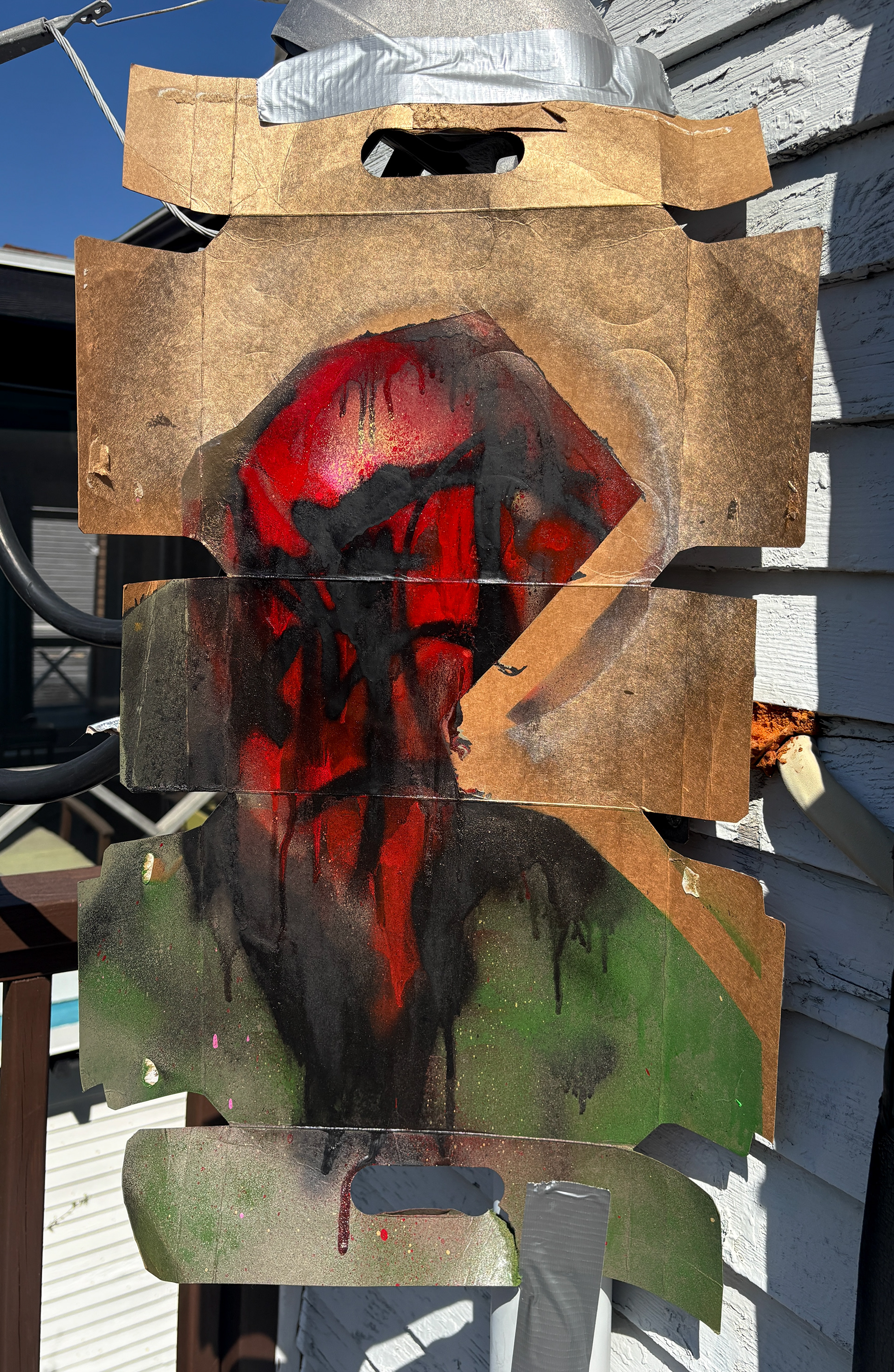Spray paint on carboard