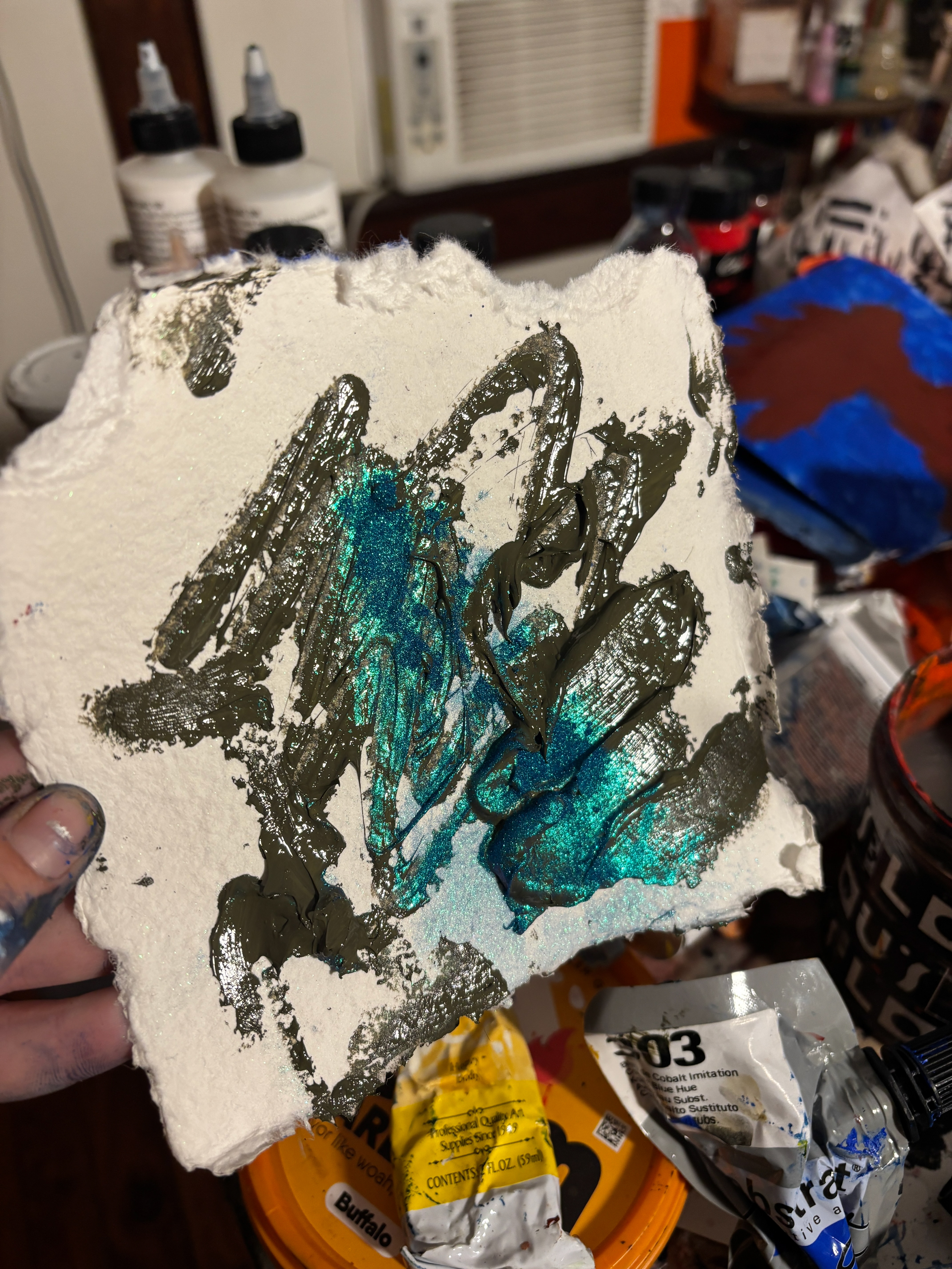 Acrylic + duochrome pigments