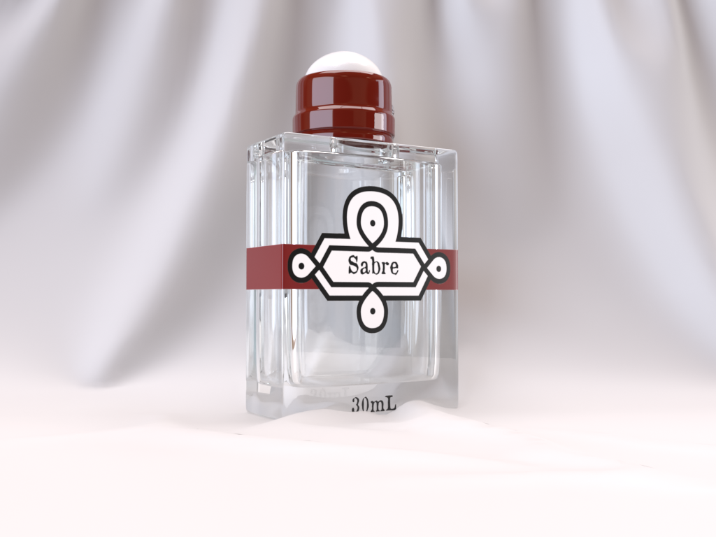 "Sabre" fragrance rollerball mockup, modular design to be turned into a mop pen