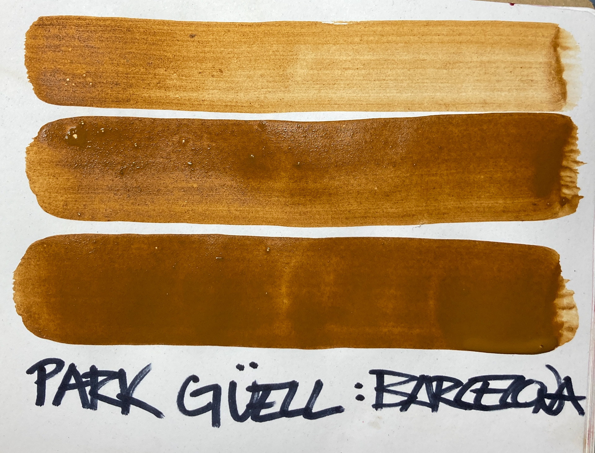 The best ochre I've found thus far, Park Güell, Barcelona (bound with gum arabic)