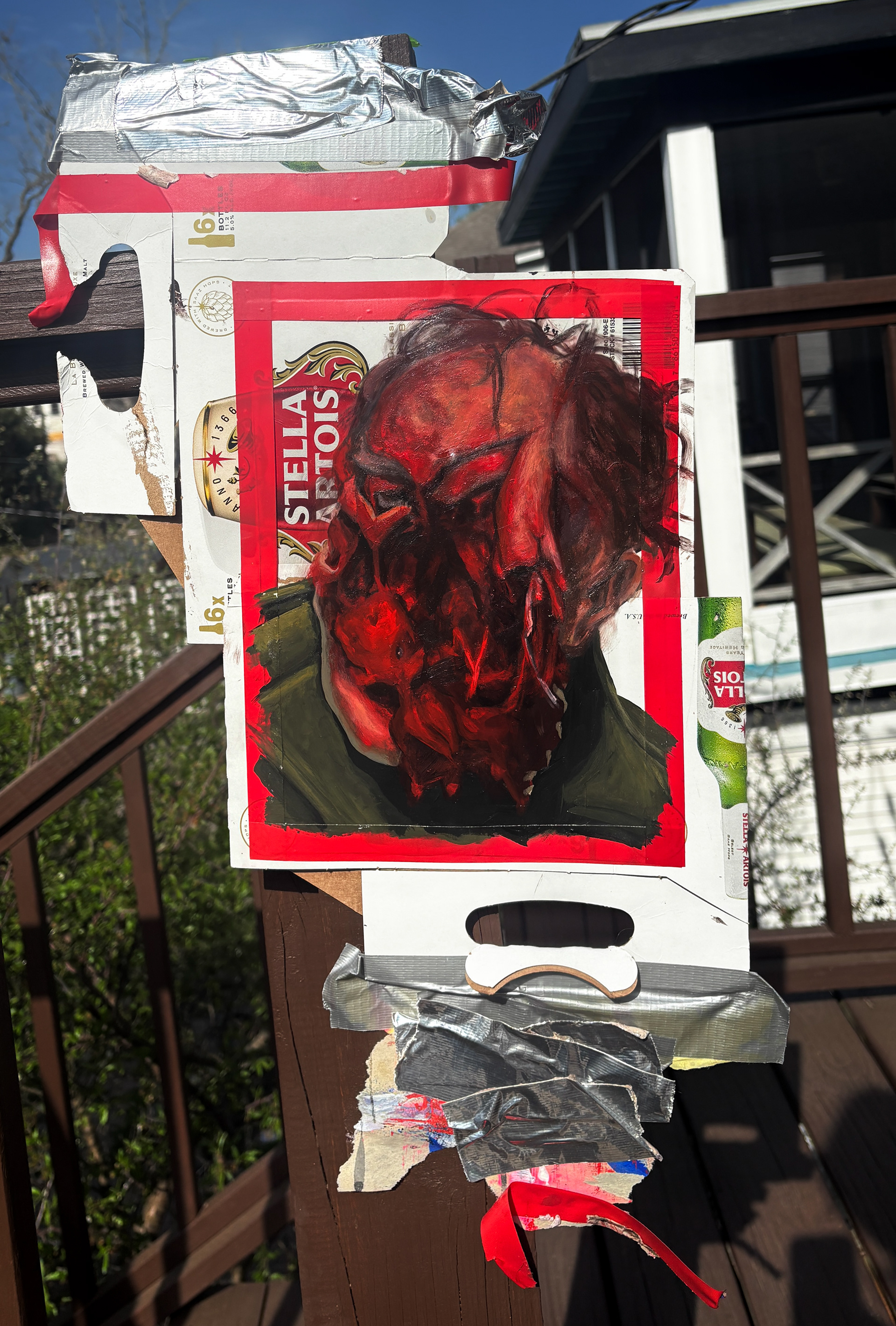 Acrylic on duralar on Stella box