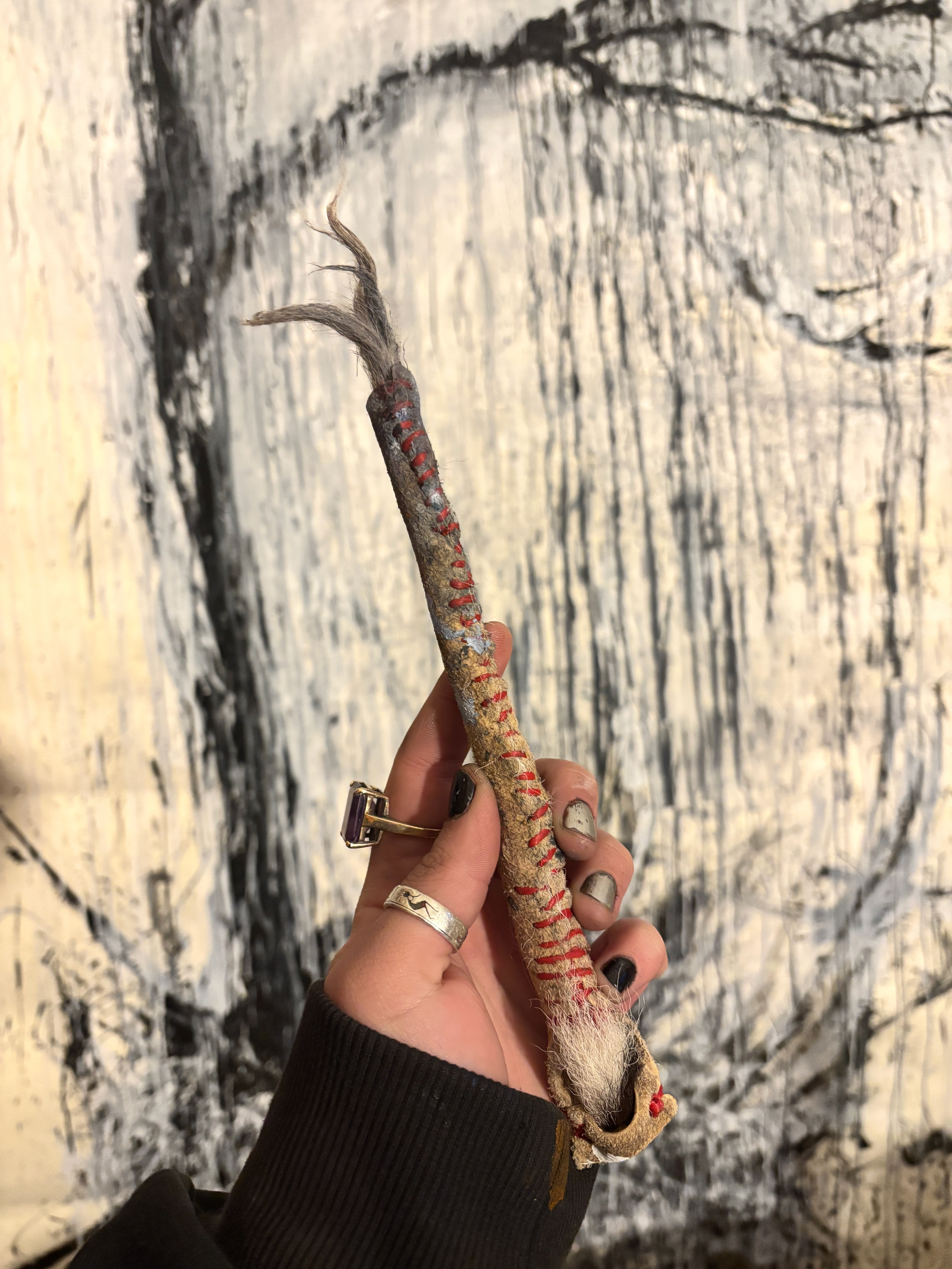 Calf tail brush, destroyed