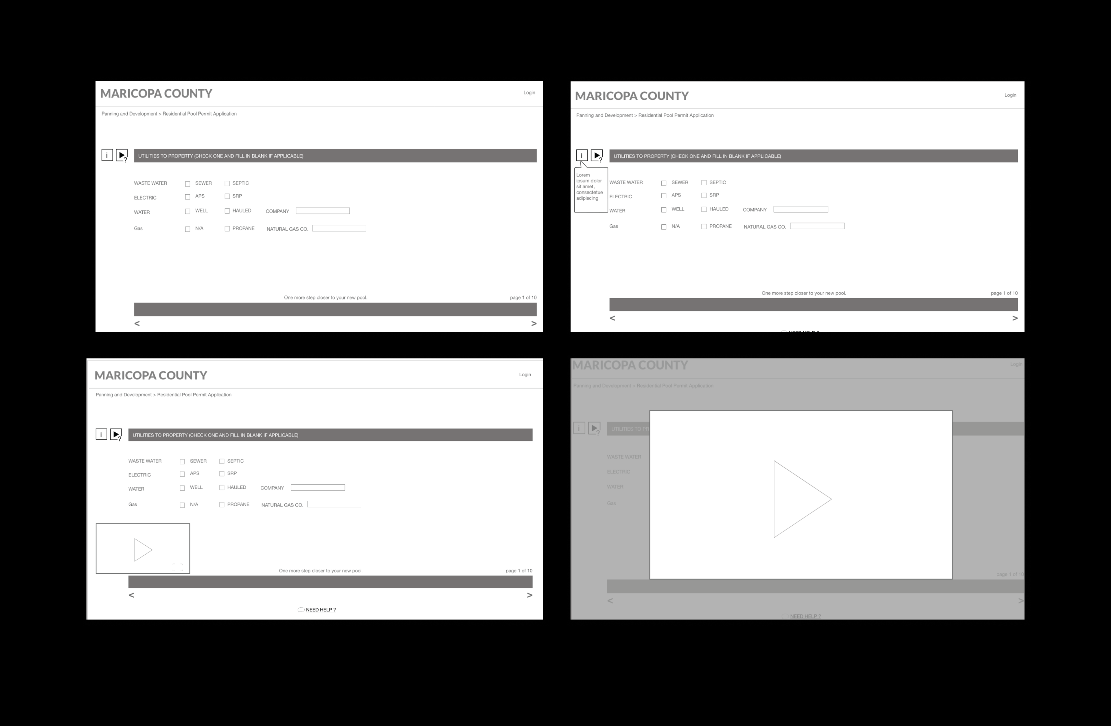 Guided Permit Application Wireframe