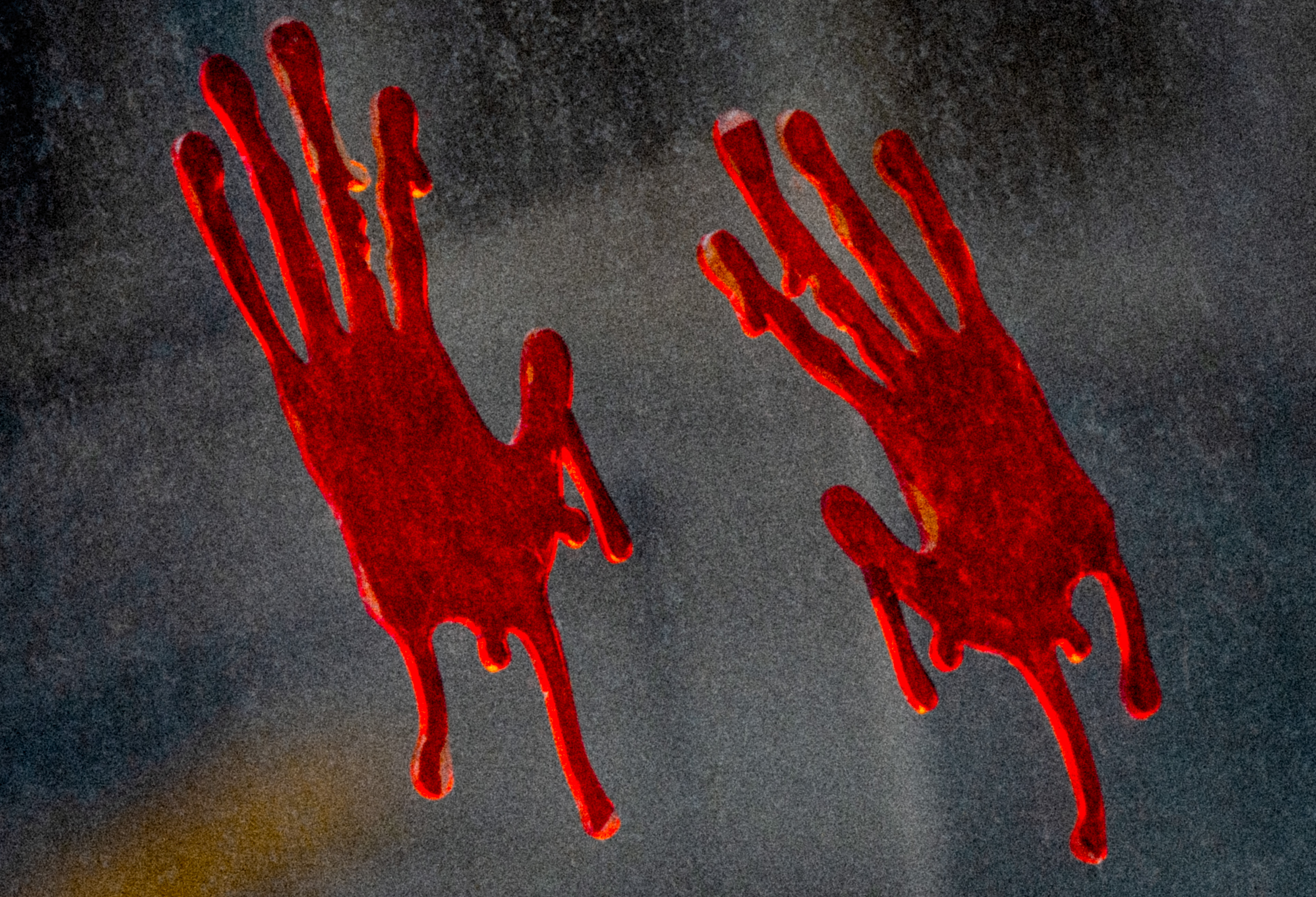 Hands Printing Window Art