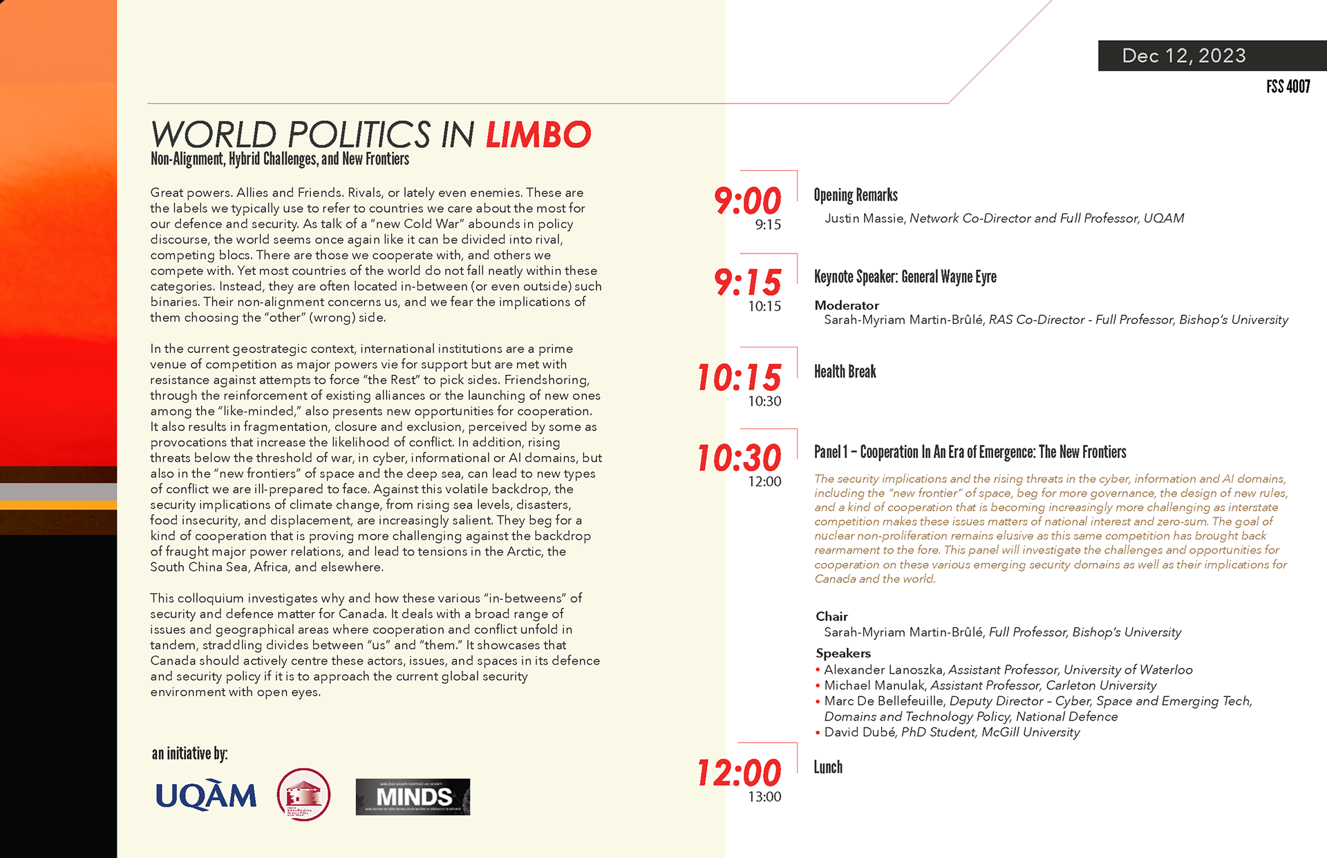 Program Layout (2023)