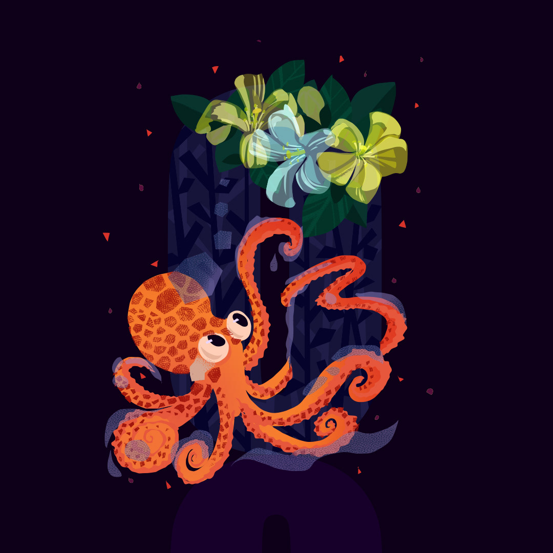 O for Octopus and Orange Jessamine