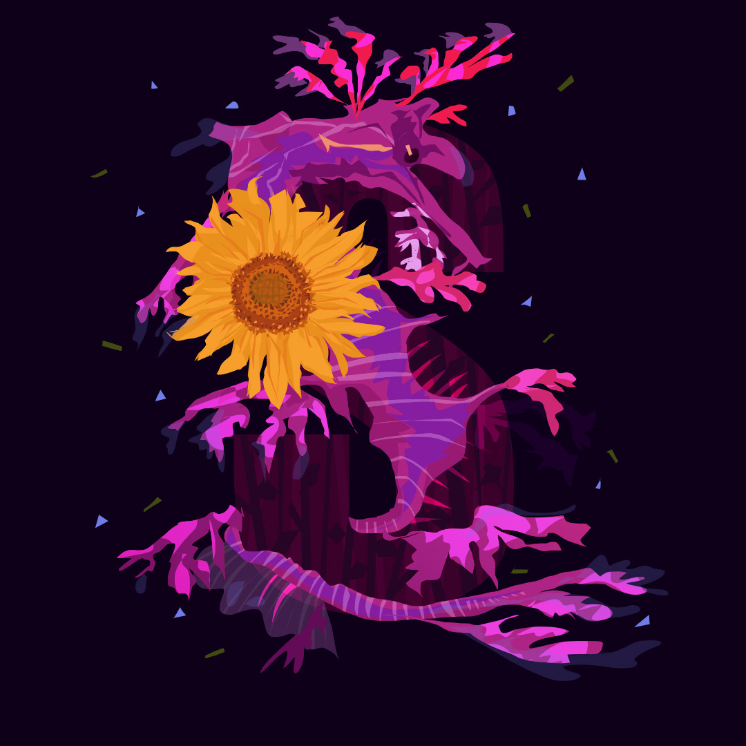 S for Sea Dragon and Sunflower