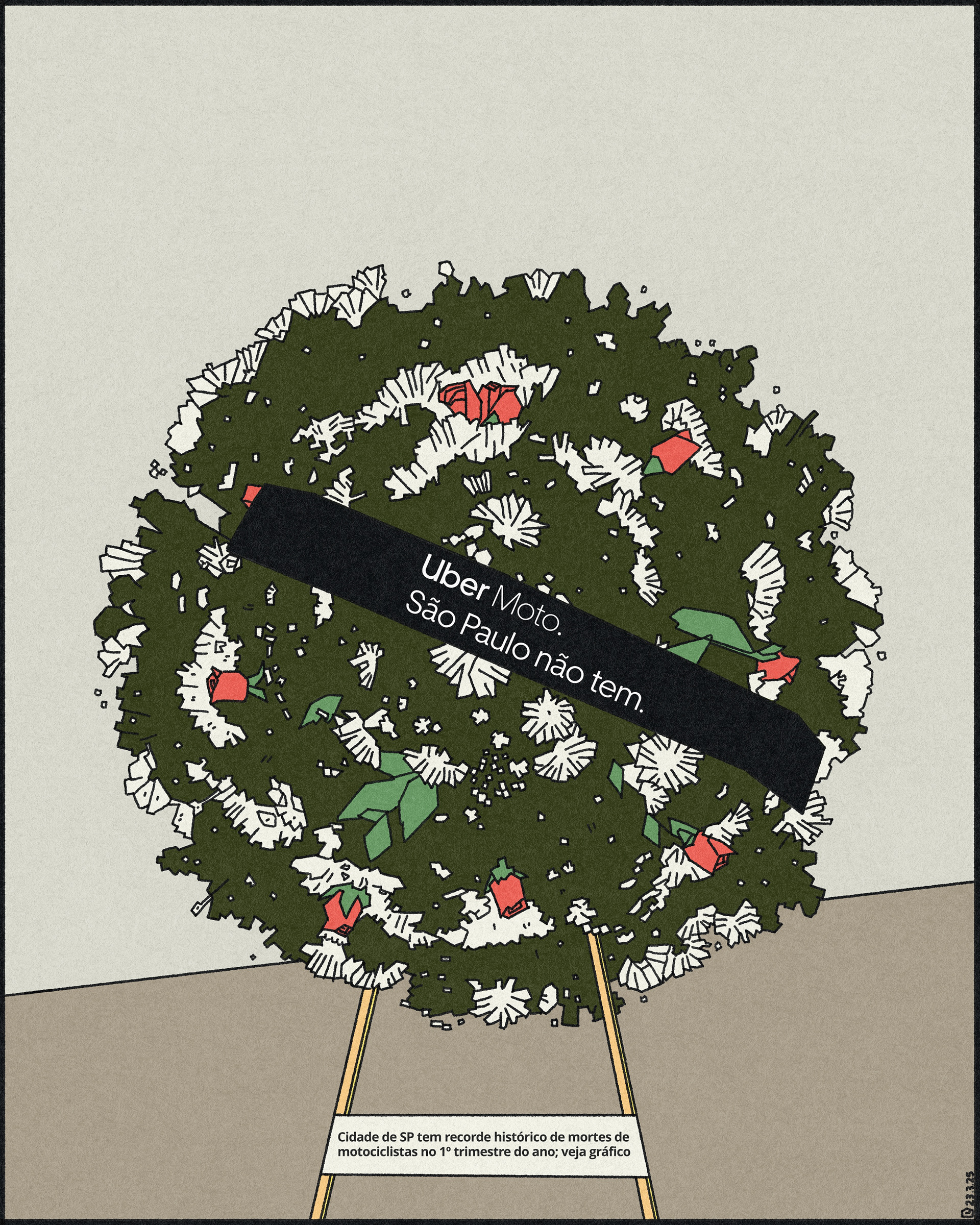 olha de S.Paulo, capa publicitária - 23 de março de 2025 - e G1 - 30 de abril de 2024.