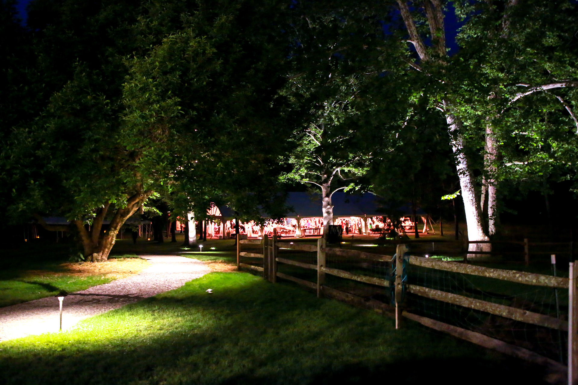 Approach to tent from  Manor House