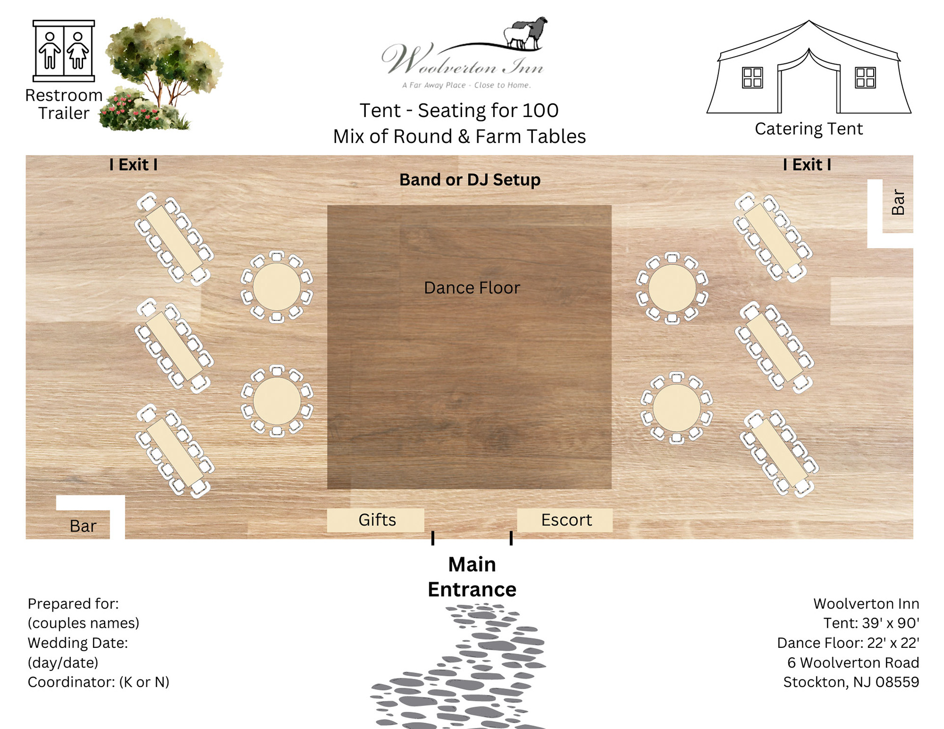 Woolverton Tent: Seating 100 - 1