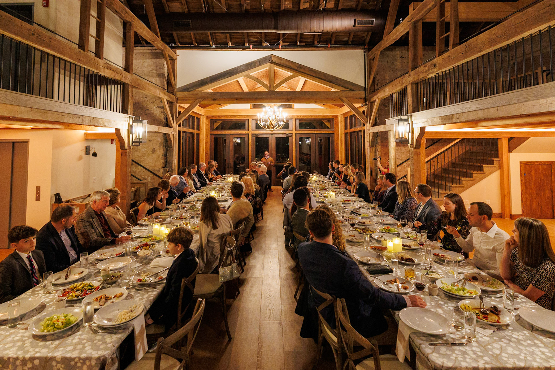 Northridge Upper Barn Dinner from head of table