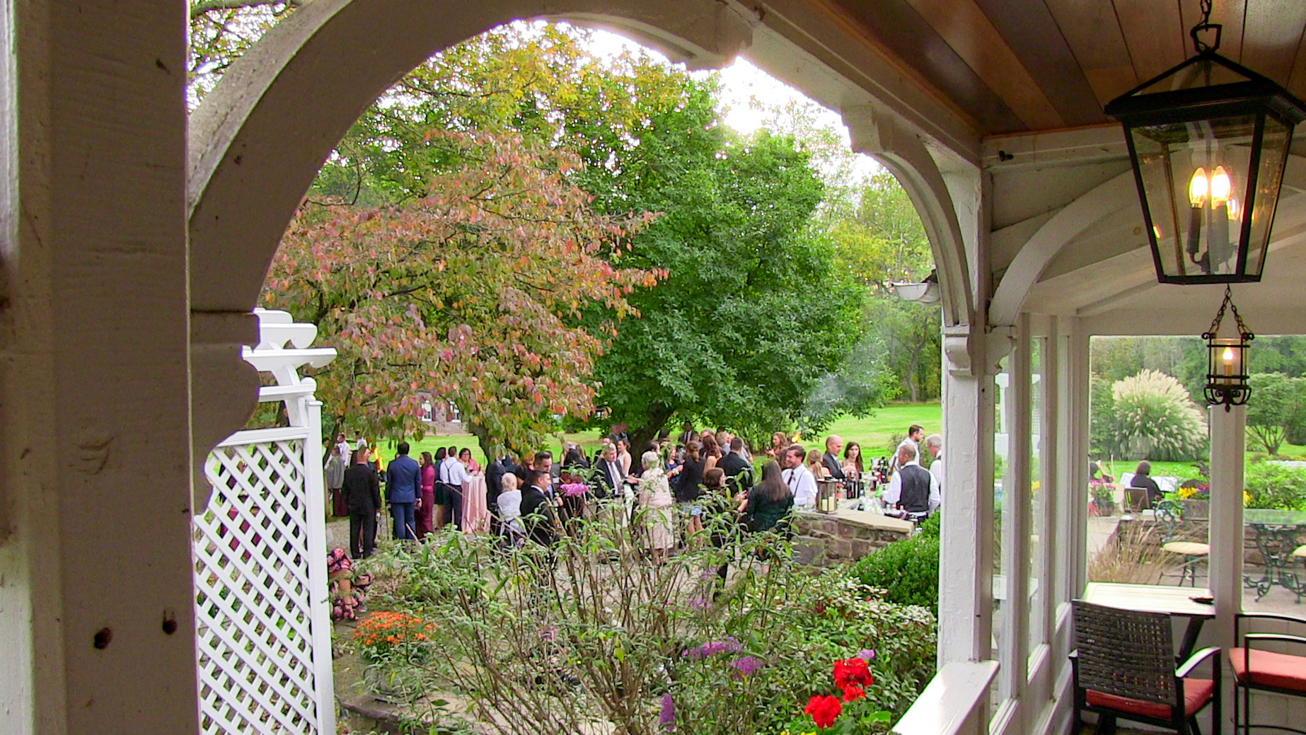 Stone Bar Patio pictured from Manor House Veranda