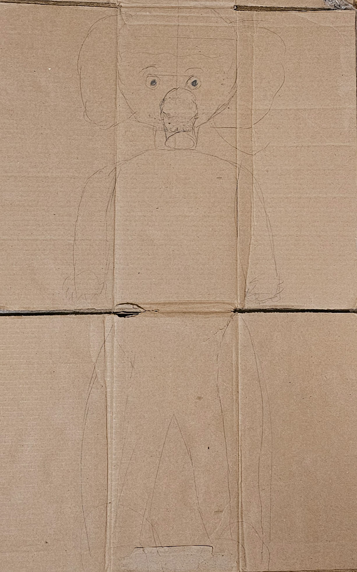 An early concept sketch drawn at 1:1 scale