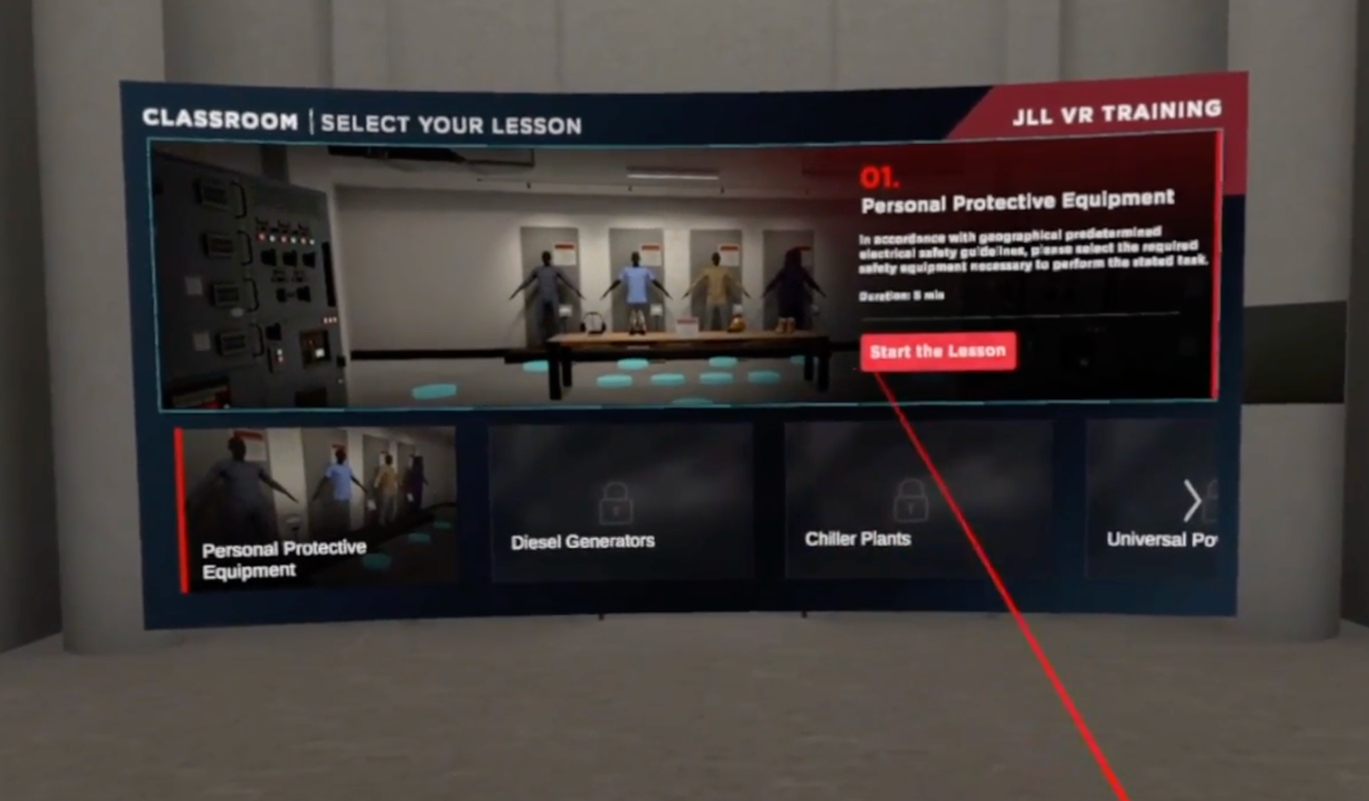 Lesson/curriculum selection menu