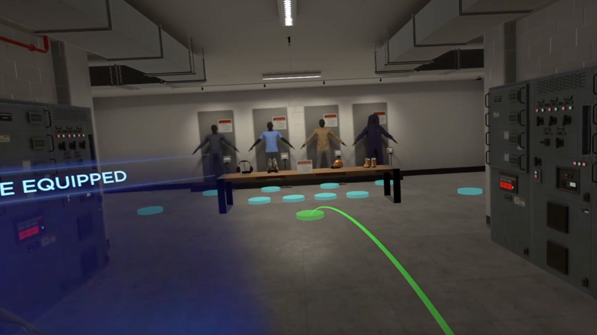 Teleport to PPE equipping staging area